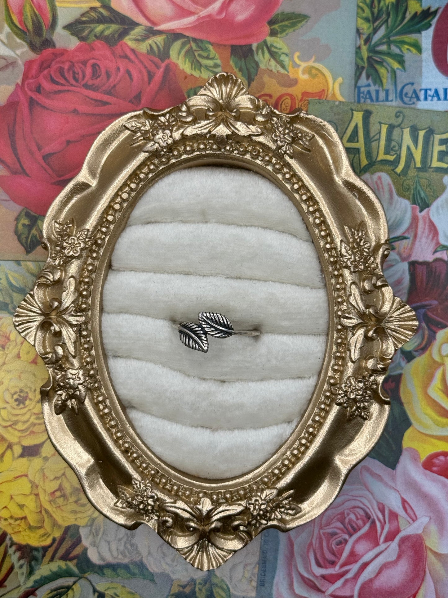 Sterling Silver Leaf Ring Size 7