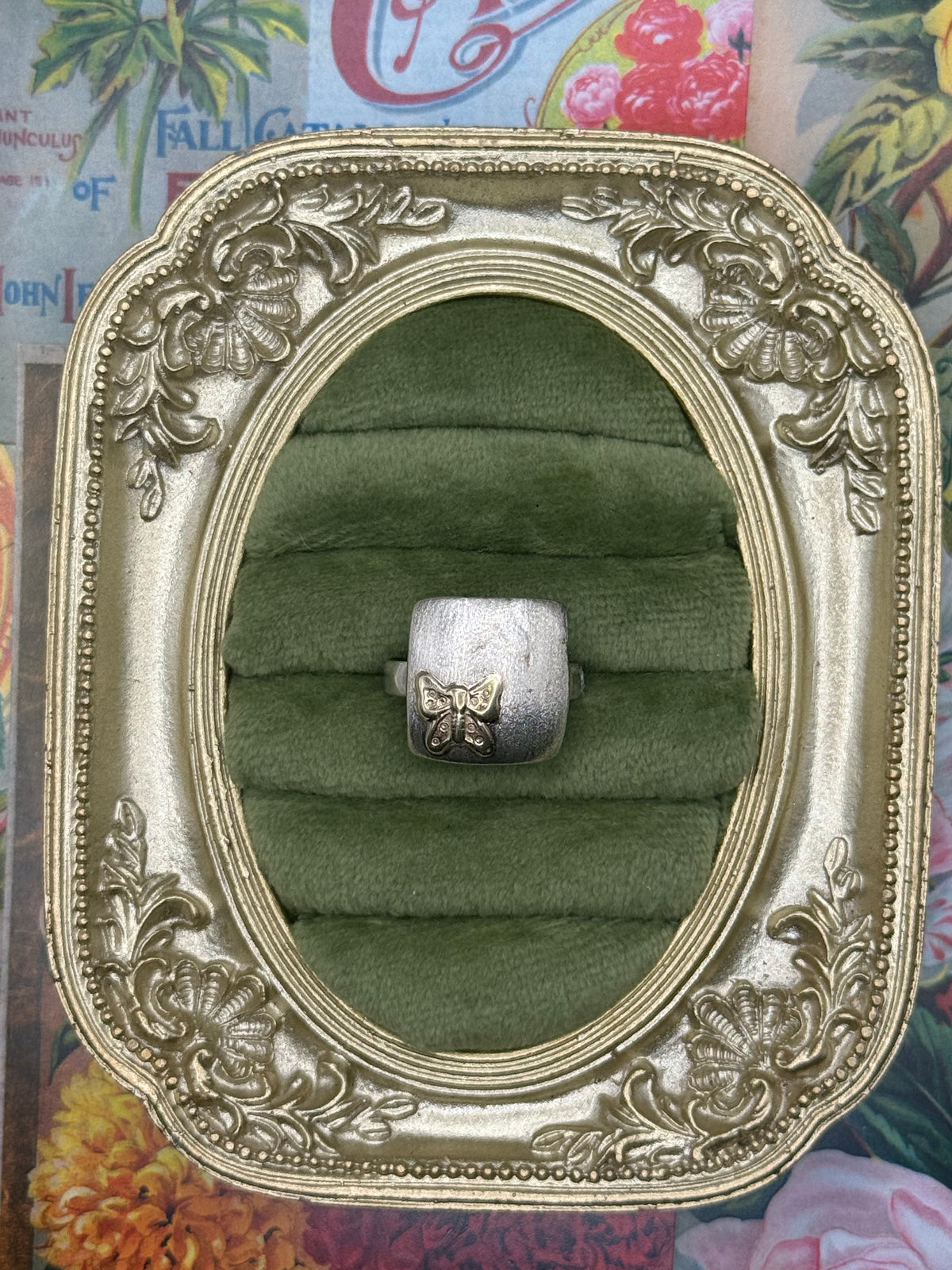 999 Fine Silver Butterfly Ring Size 6