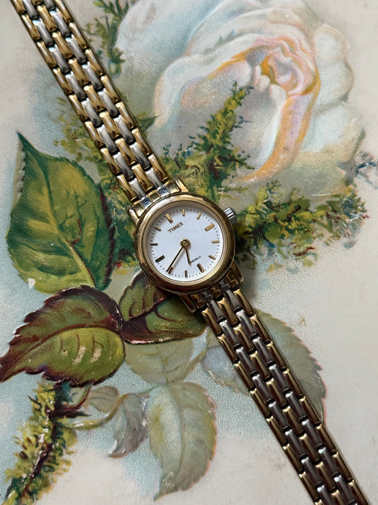 untested two tone dainty watch