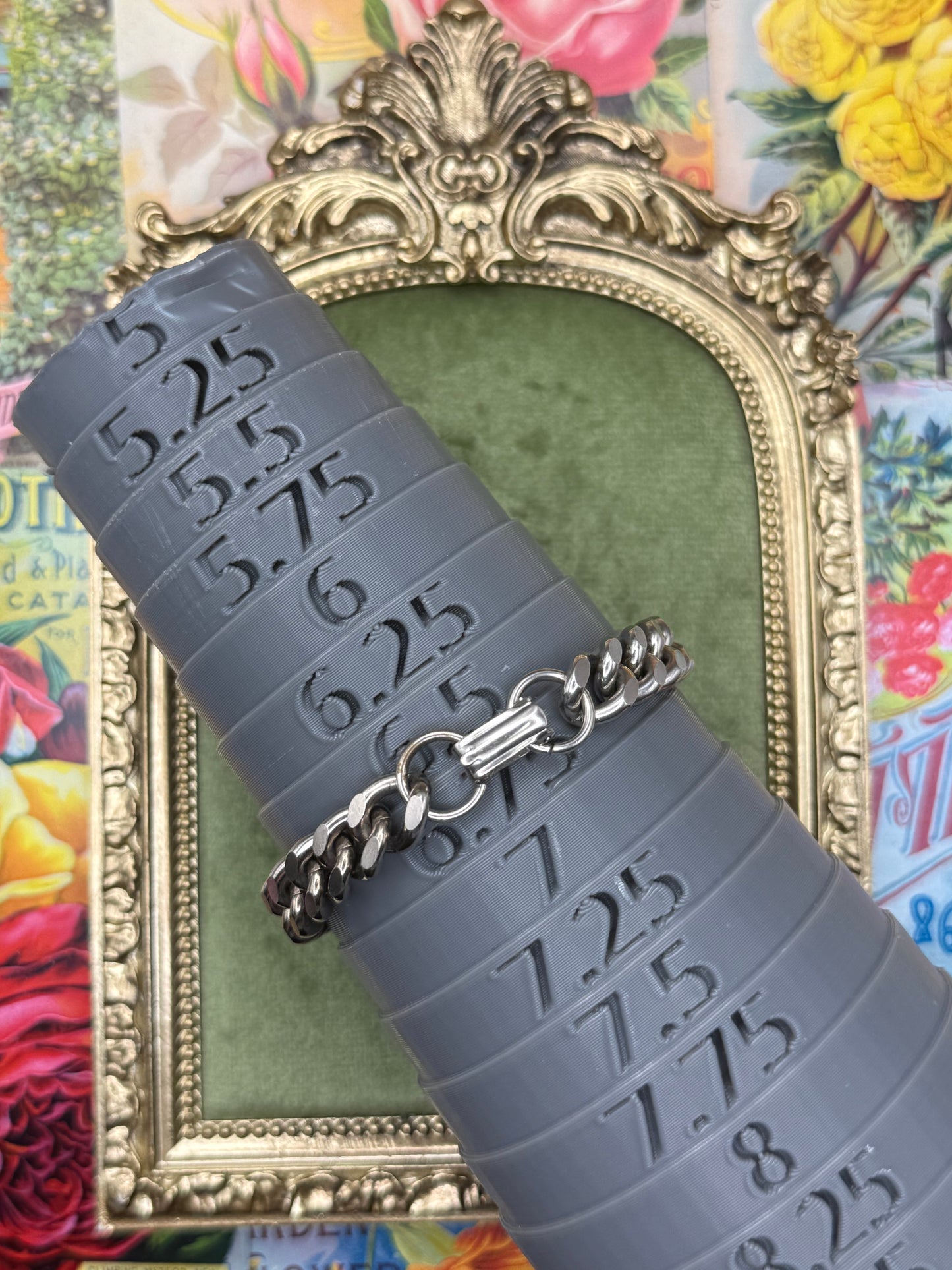 Vintage Silver Tone Cuban Link Bracelet 6.5”