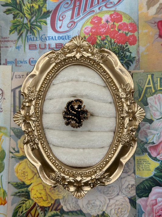 Vintage Gold Tone Chunky Ring Size 5