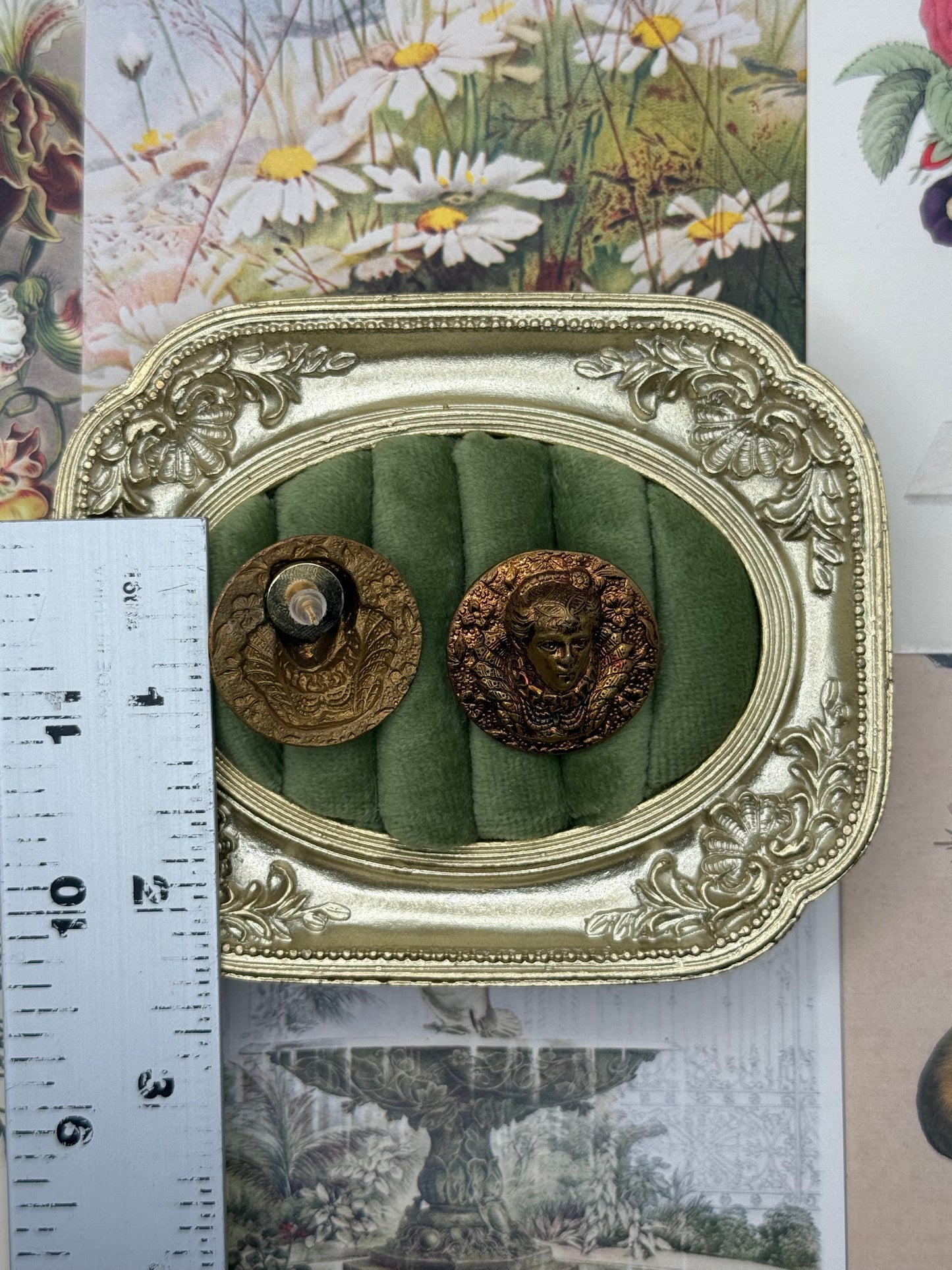 Vintage Face Cameo Style Earrings