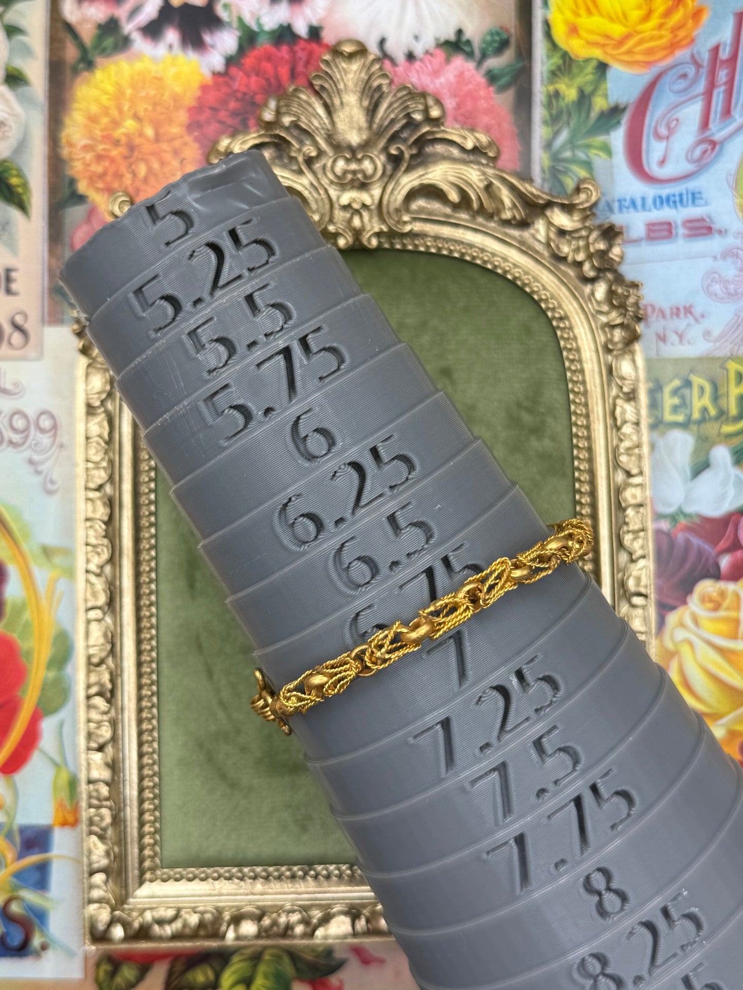 Vintage Gold Tone Stacker Bracelet 6.75”