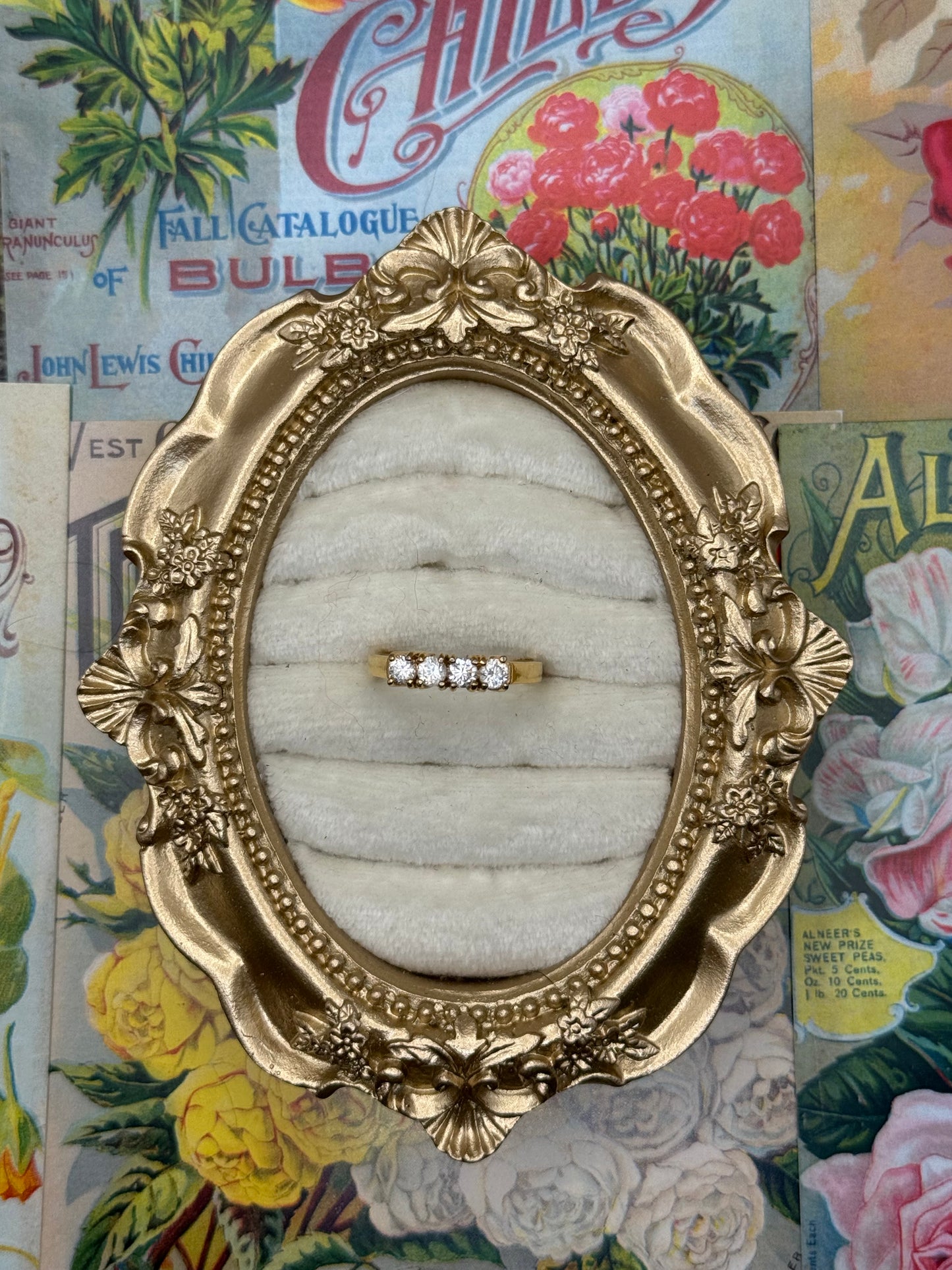 Vintage Gold Tone Dainty Stacker Ring Size 8.75