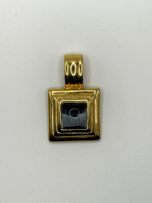 gold tone cat’s eye egyptian style pendant