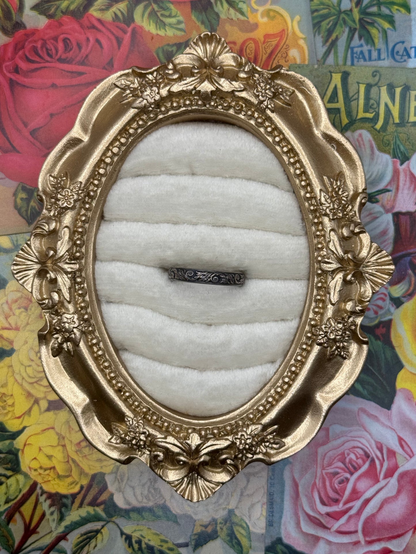Sterling Silver Etched Stacker Band Size 6