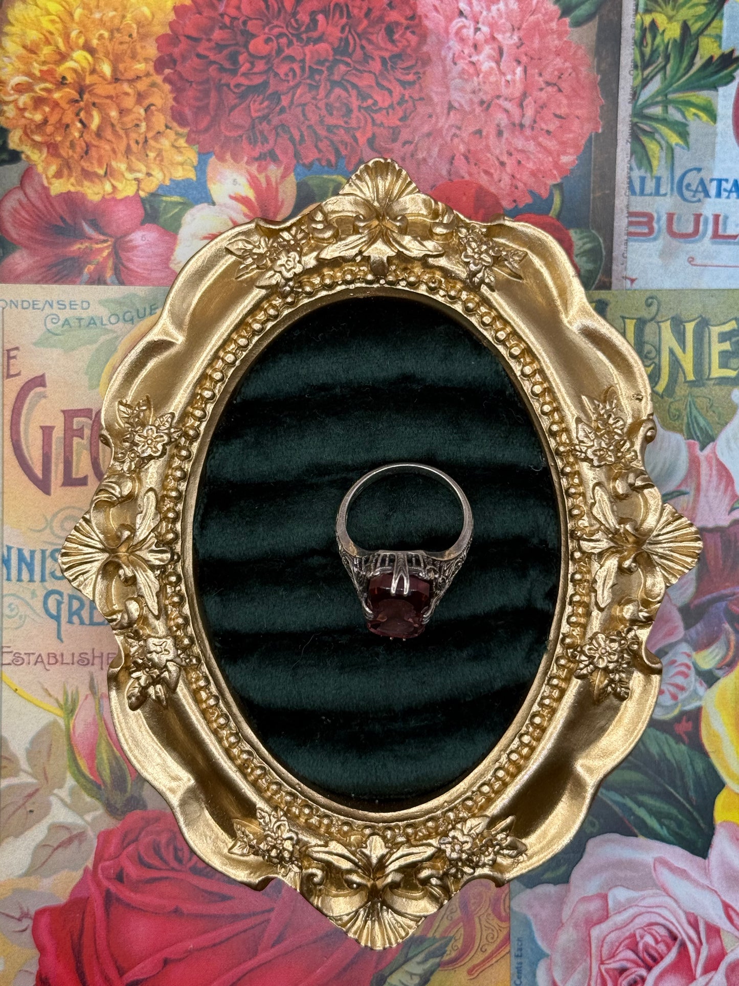 Vintage Sterling Silver Carved Cameo Ring Size 7
