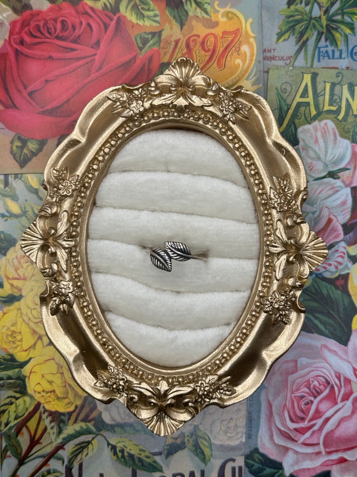 Sterling Silver Leaf Ring Size 6.5