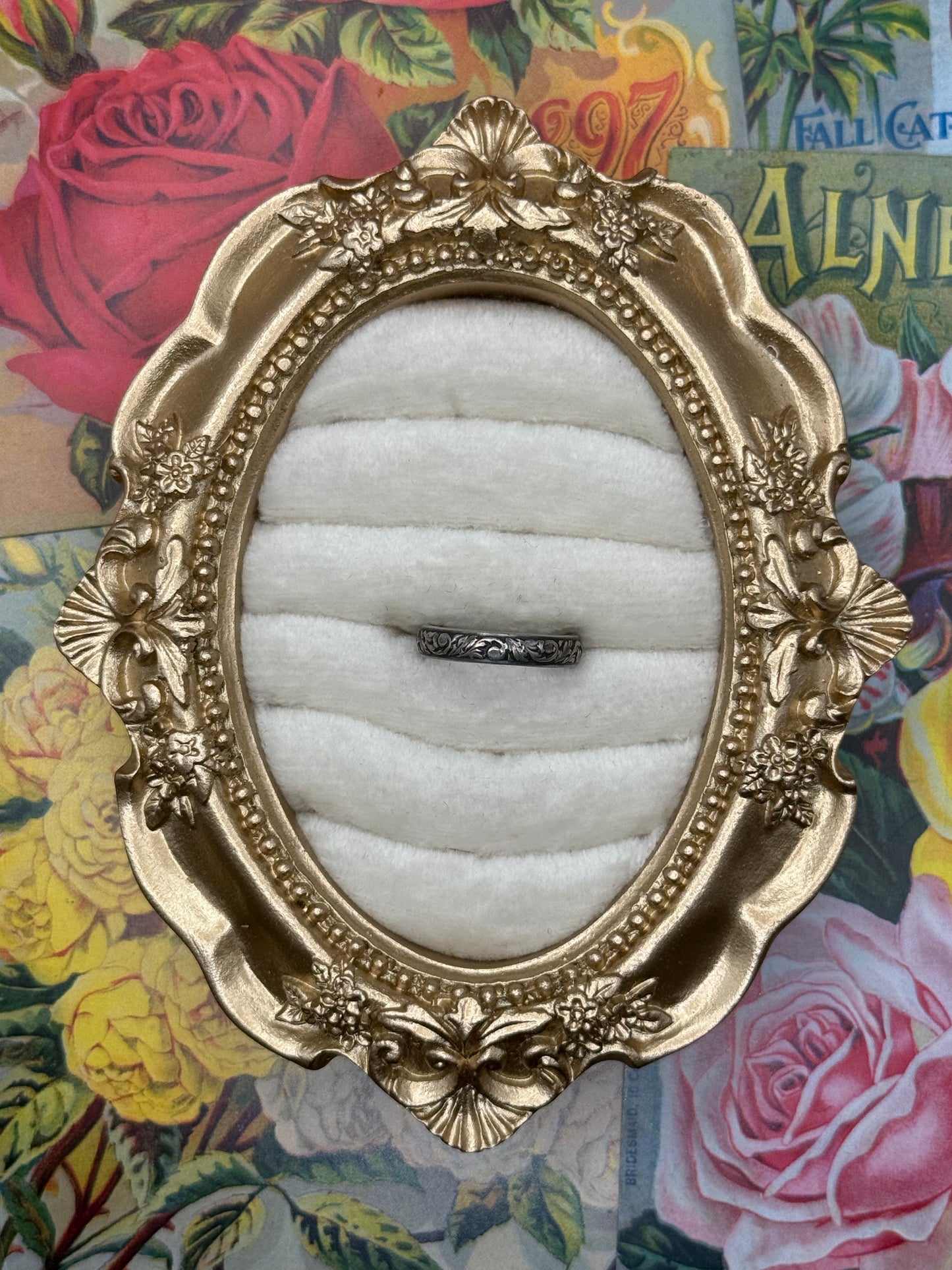 Sterling Silver Etched Stacker Band Size 5