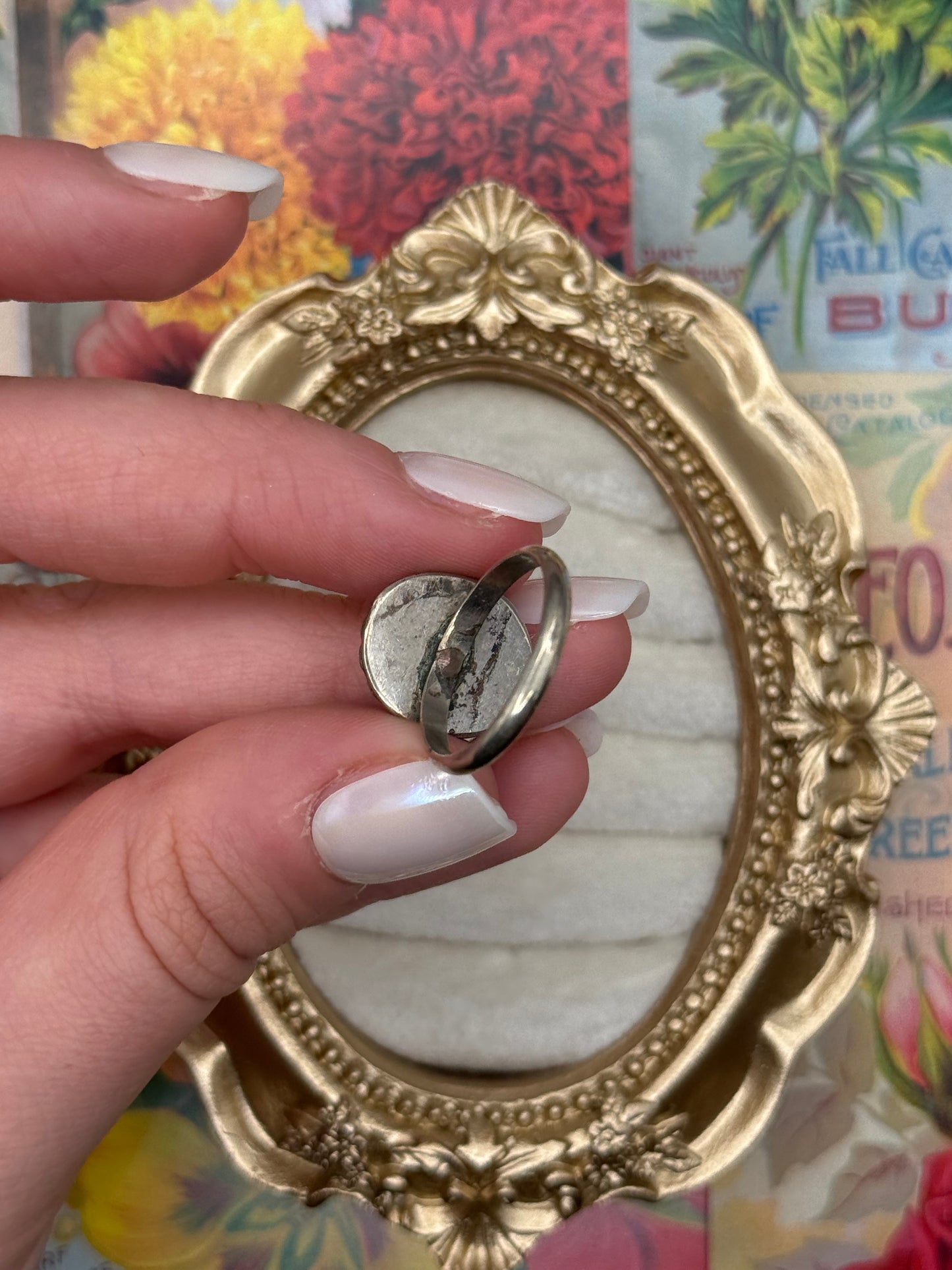 Vintage Silver Tone Ring Size 7.25