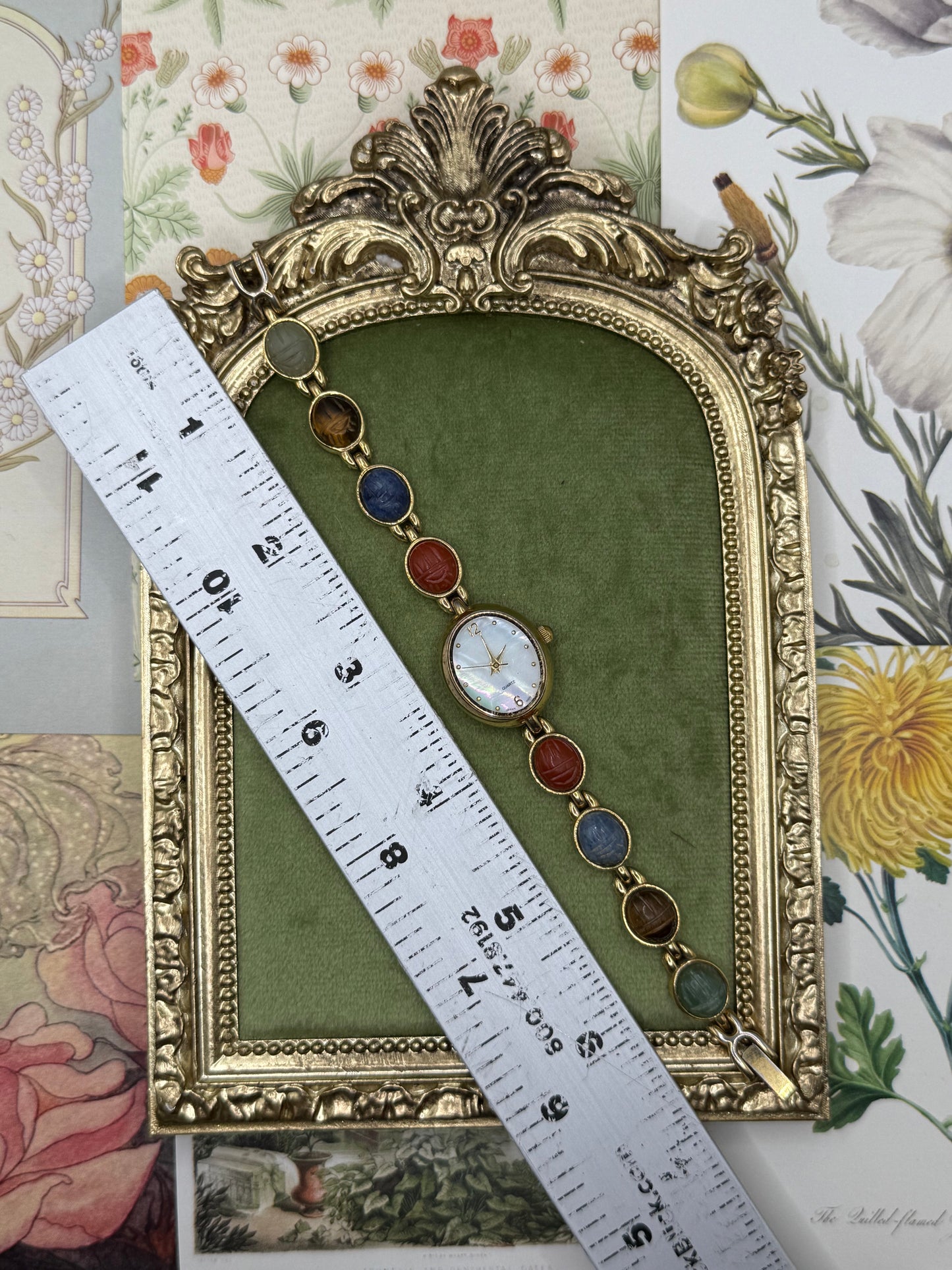 Working Vintage Gold Tone Scarab Watch