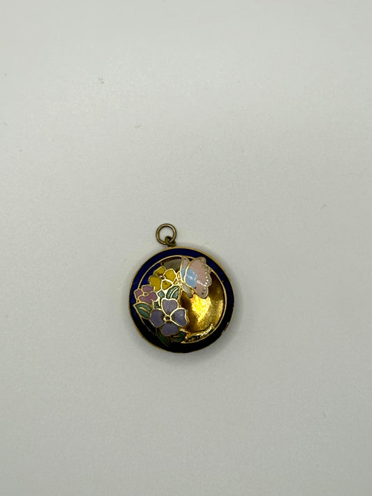 gold tone cloisonne pendant