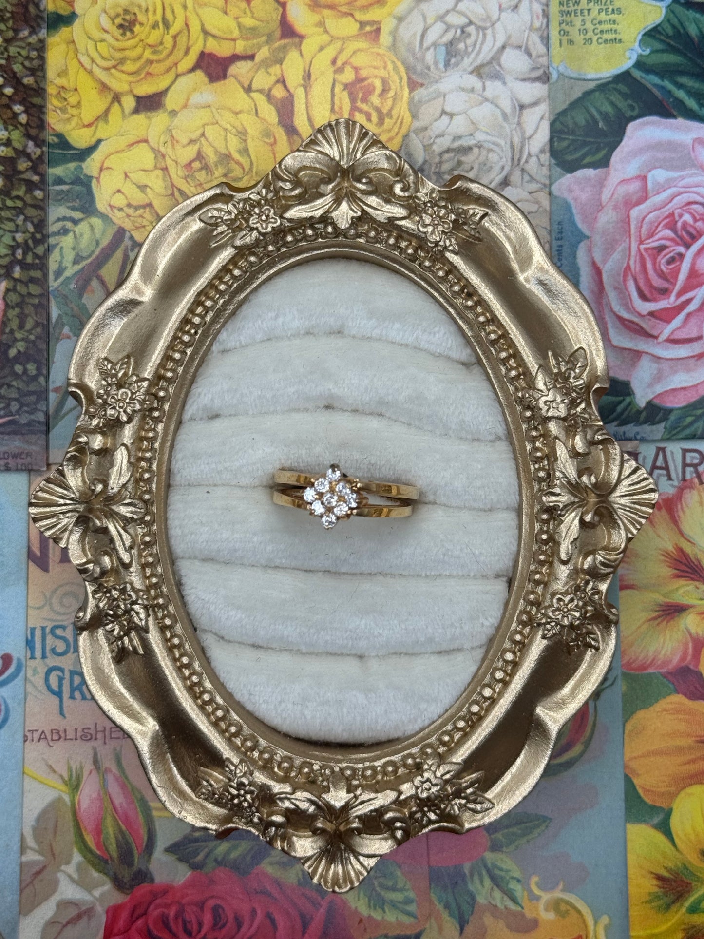 Vintage Gold Tone Reversible Flip Ring Size 9