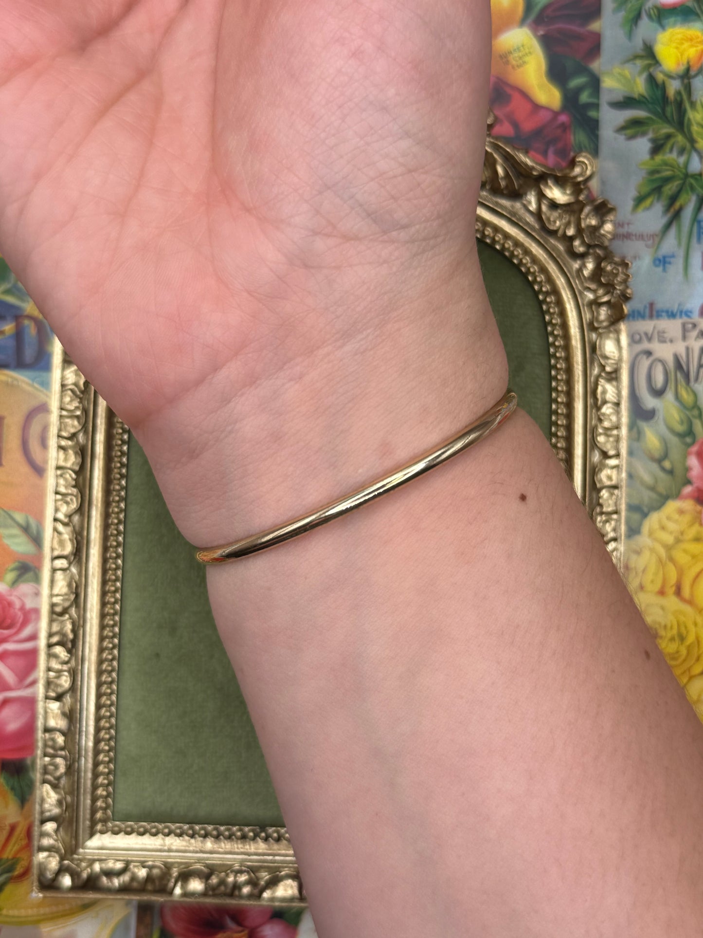 Vintage Gold Tone Abalone Bracelet 6.25”