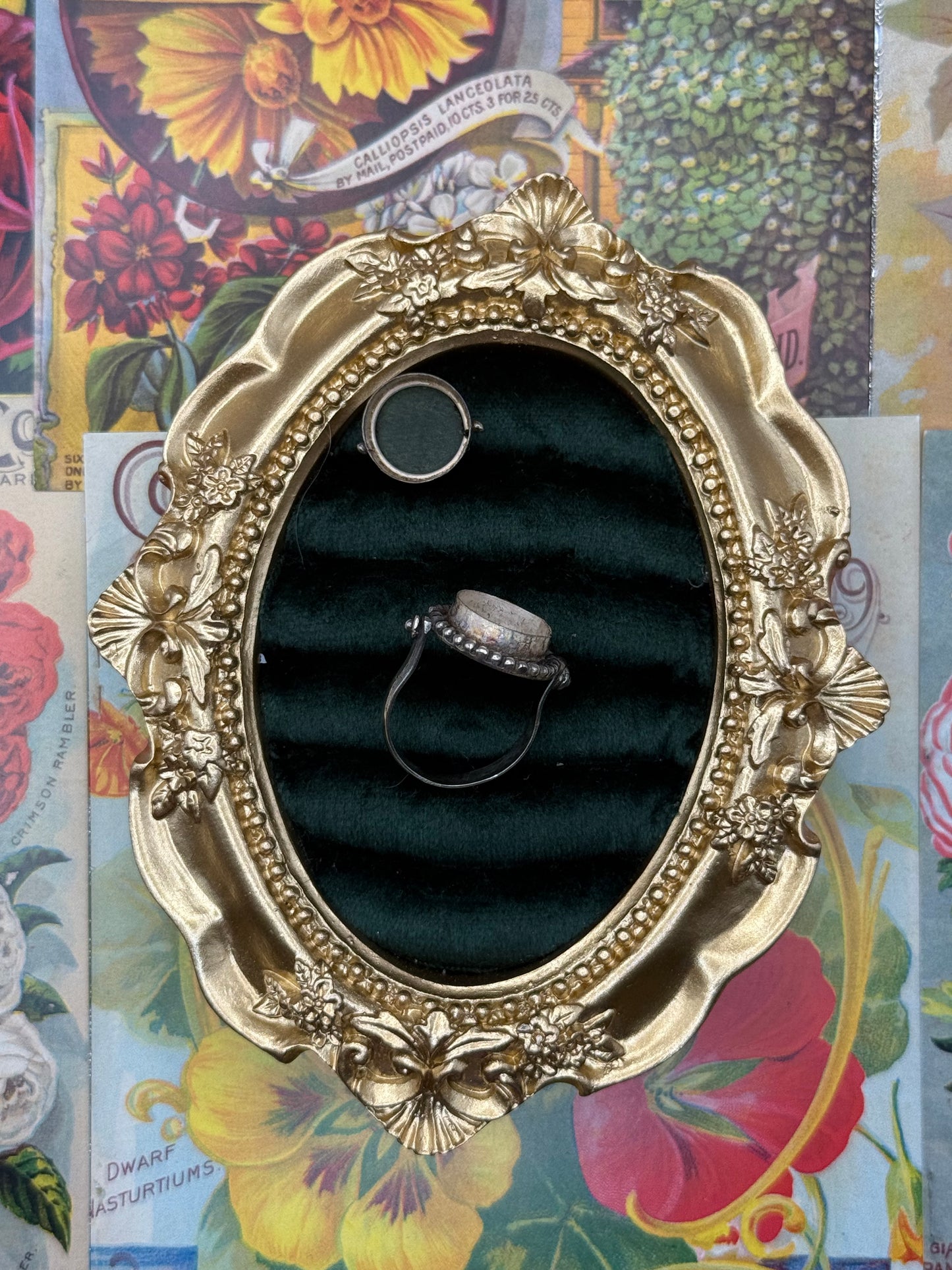 Sterling Silver Gemstone Poison Ring With Removable Top Size 7