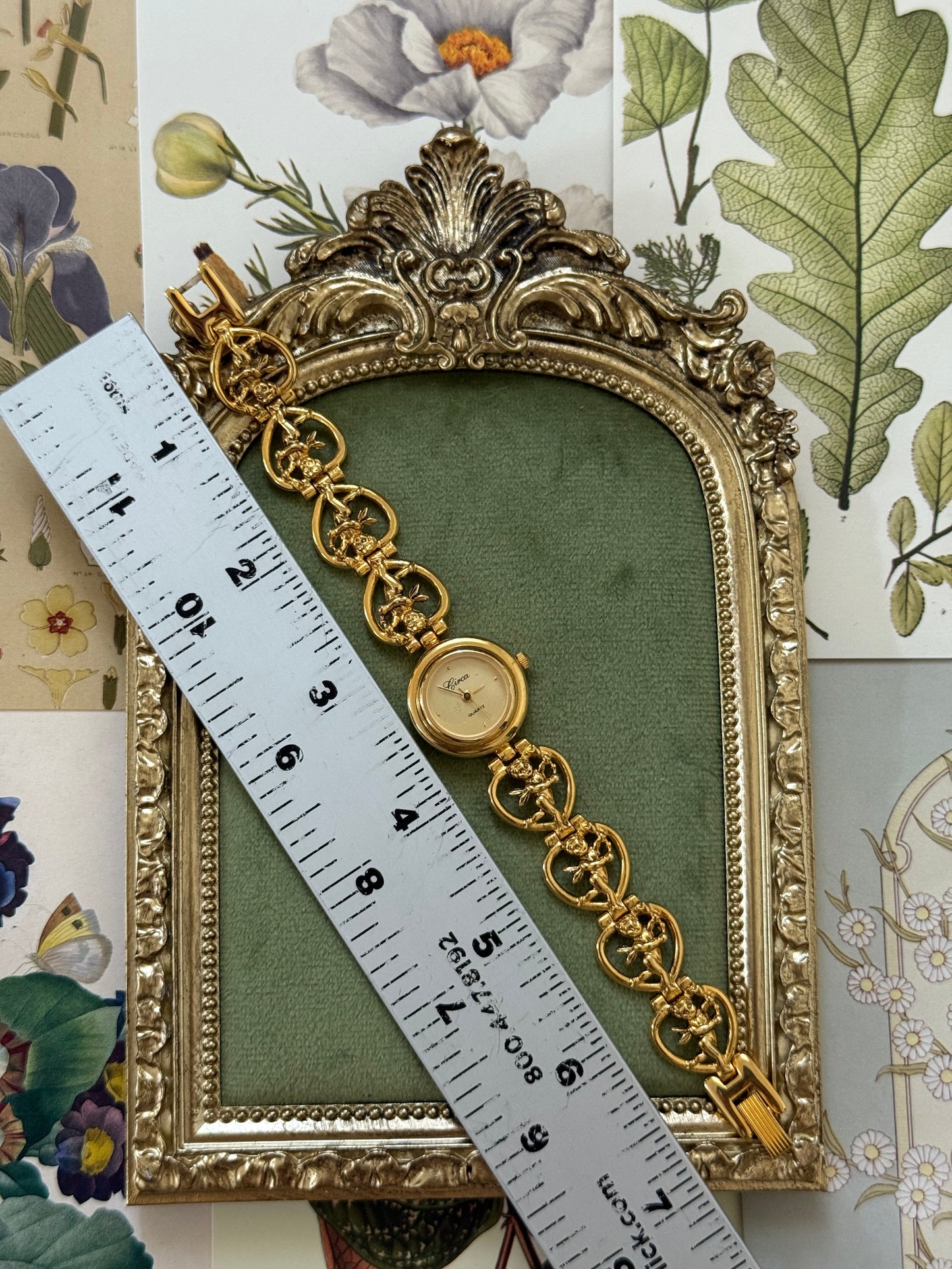 Working Vintage Gold Tone Cherub Watch