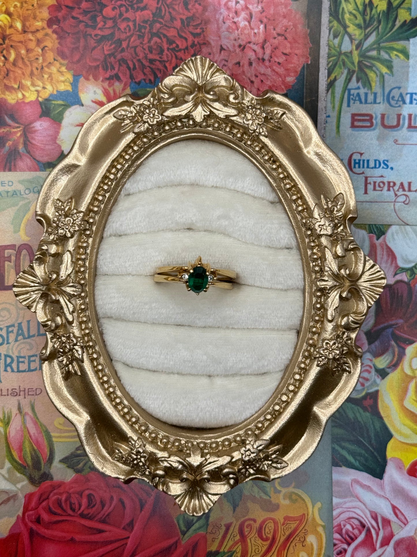 Vintage Gold Tone Reversible Flip Ring Size 8
