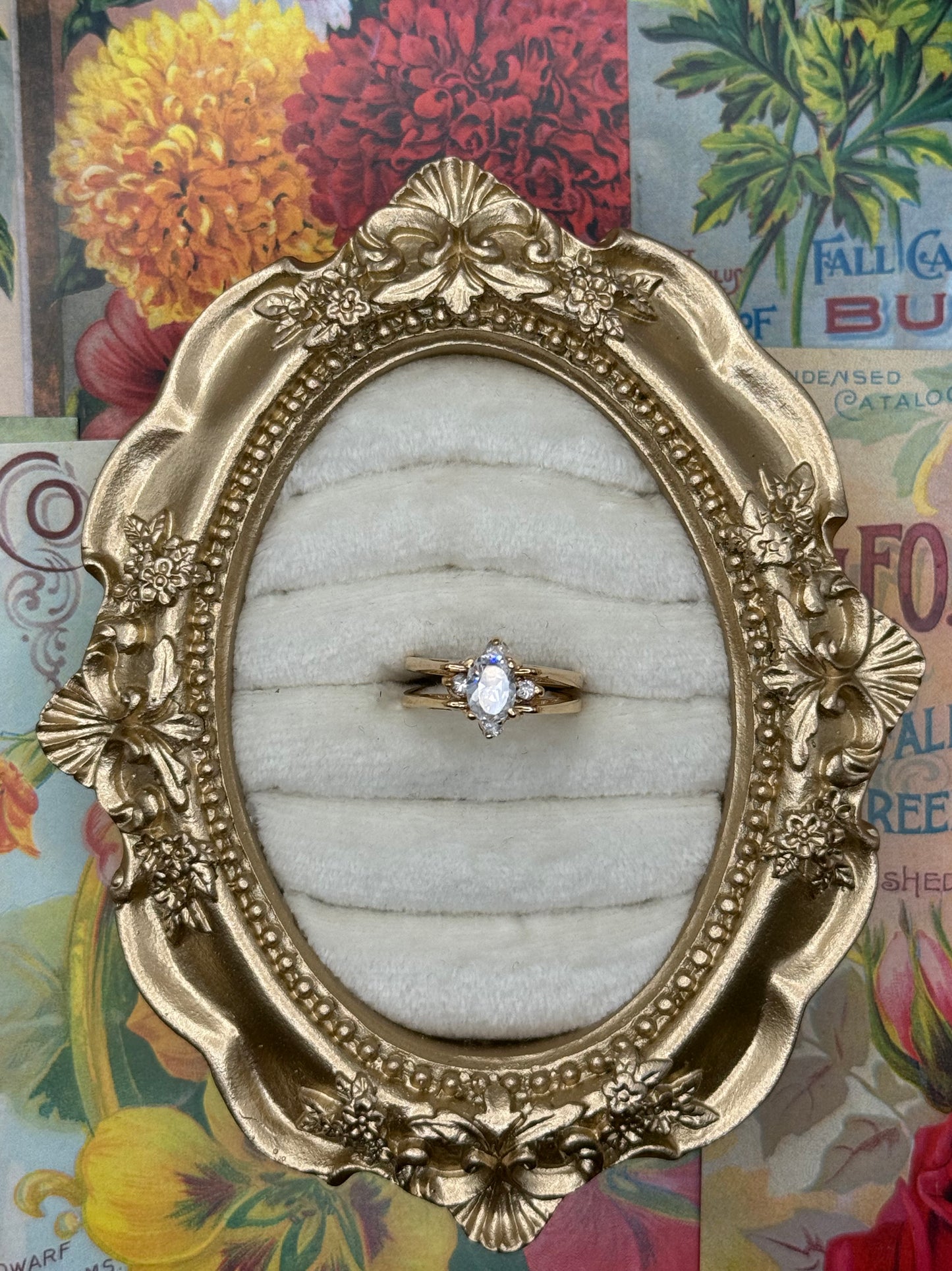 Vintage Gold Tone Reversible Flip Ring Size 6.75