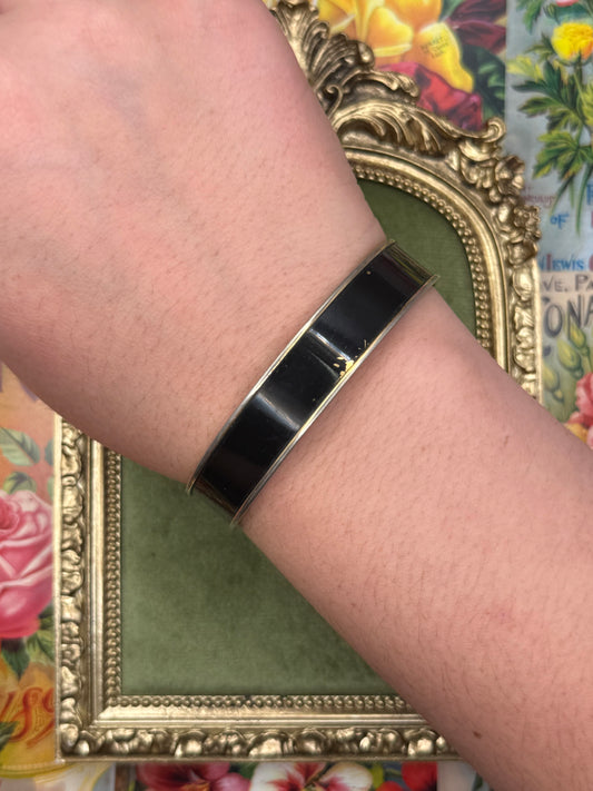 Vintage Gold Tone Enameled Bangle 7.75”