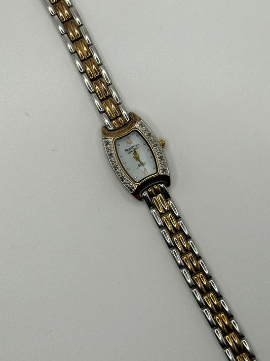 working two tone diamond bezel watch