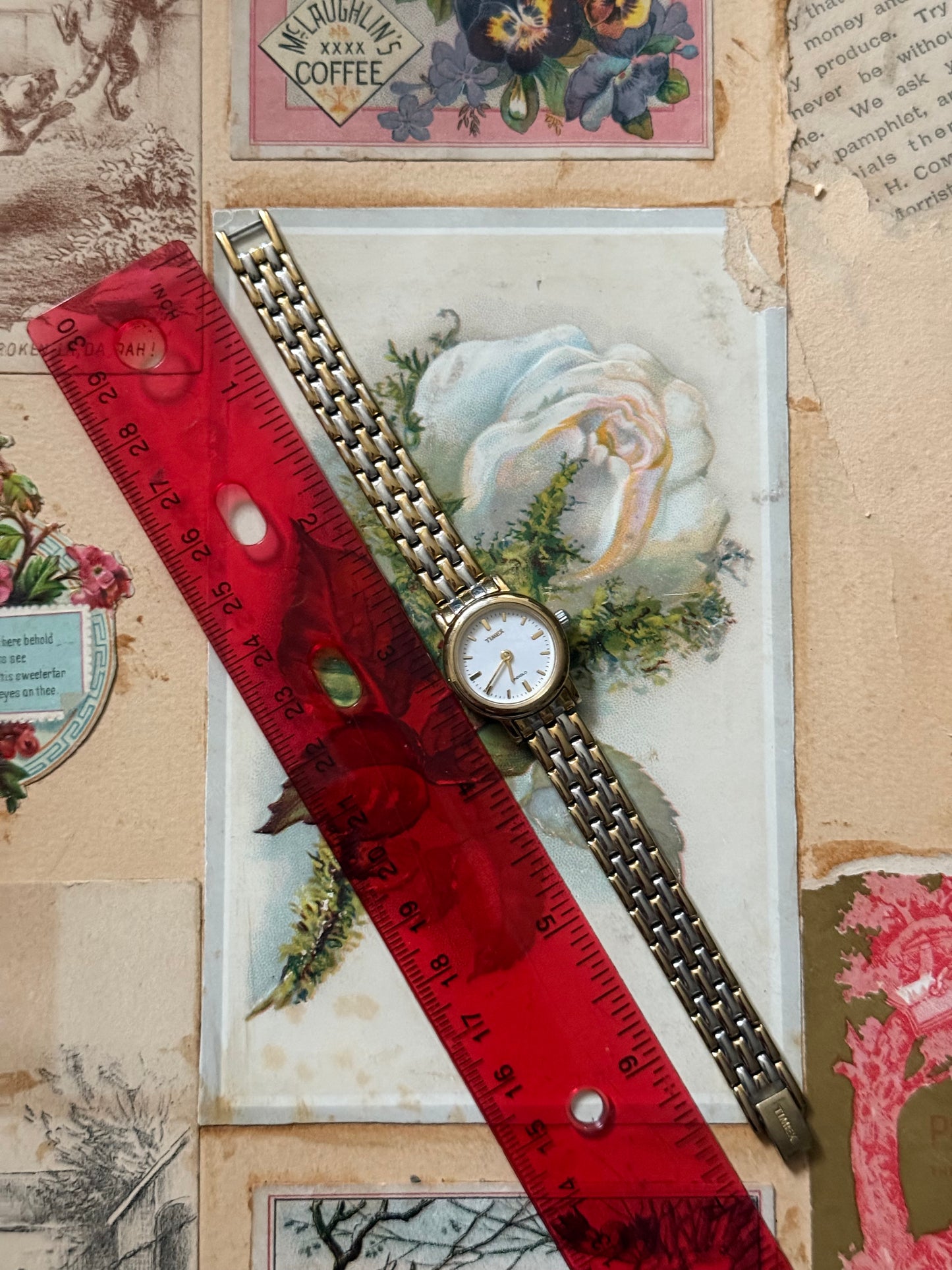 untested two tone dainty watch