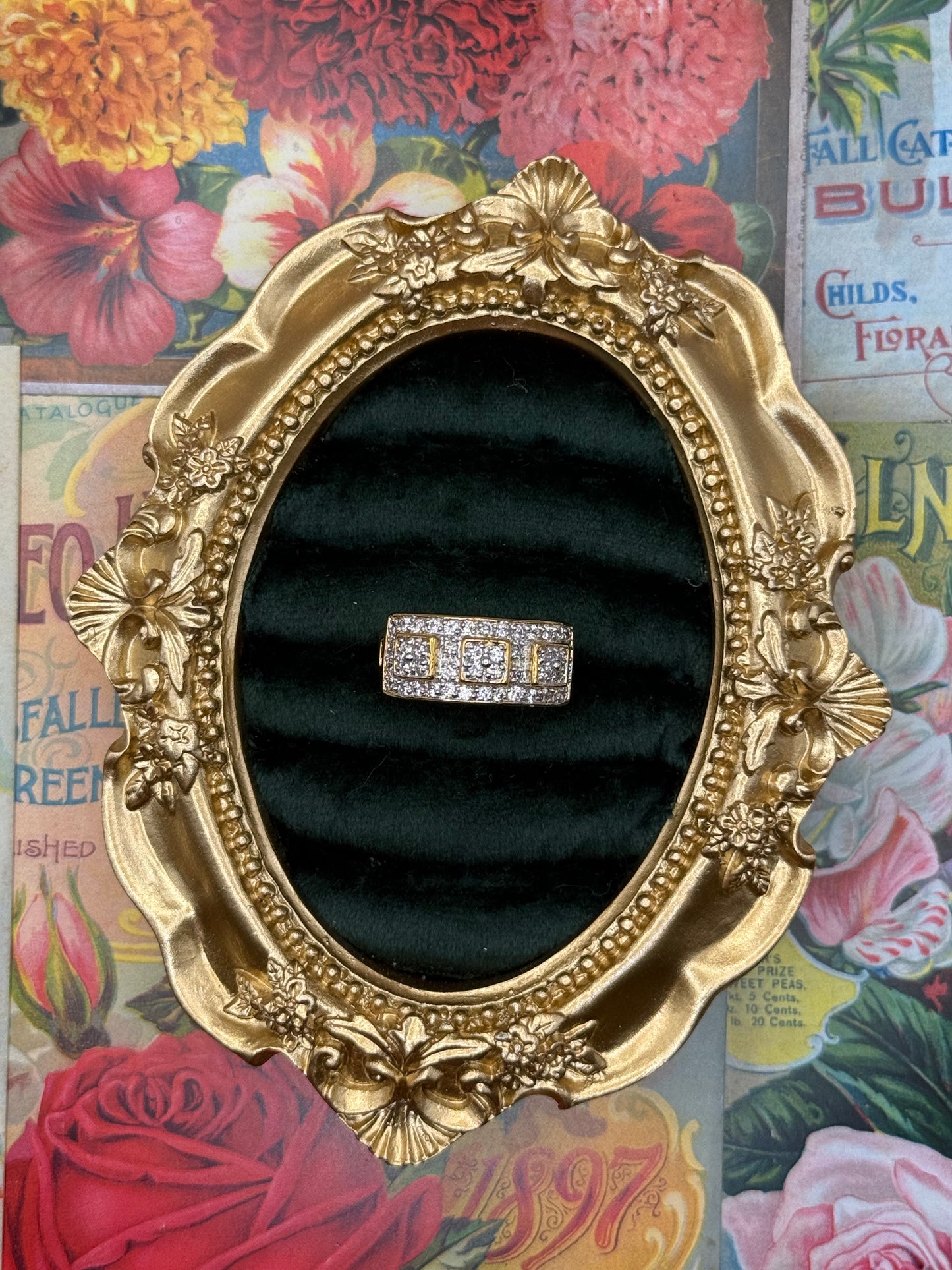 Vintage Gold Tone Old Stock Ring Size 7.5