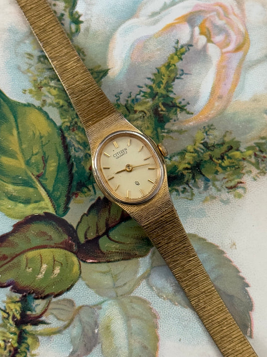 citizen dainty gold tone vintage watch