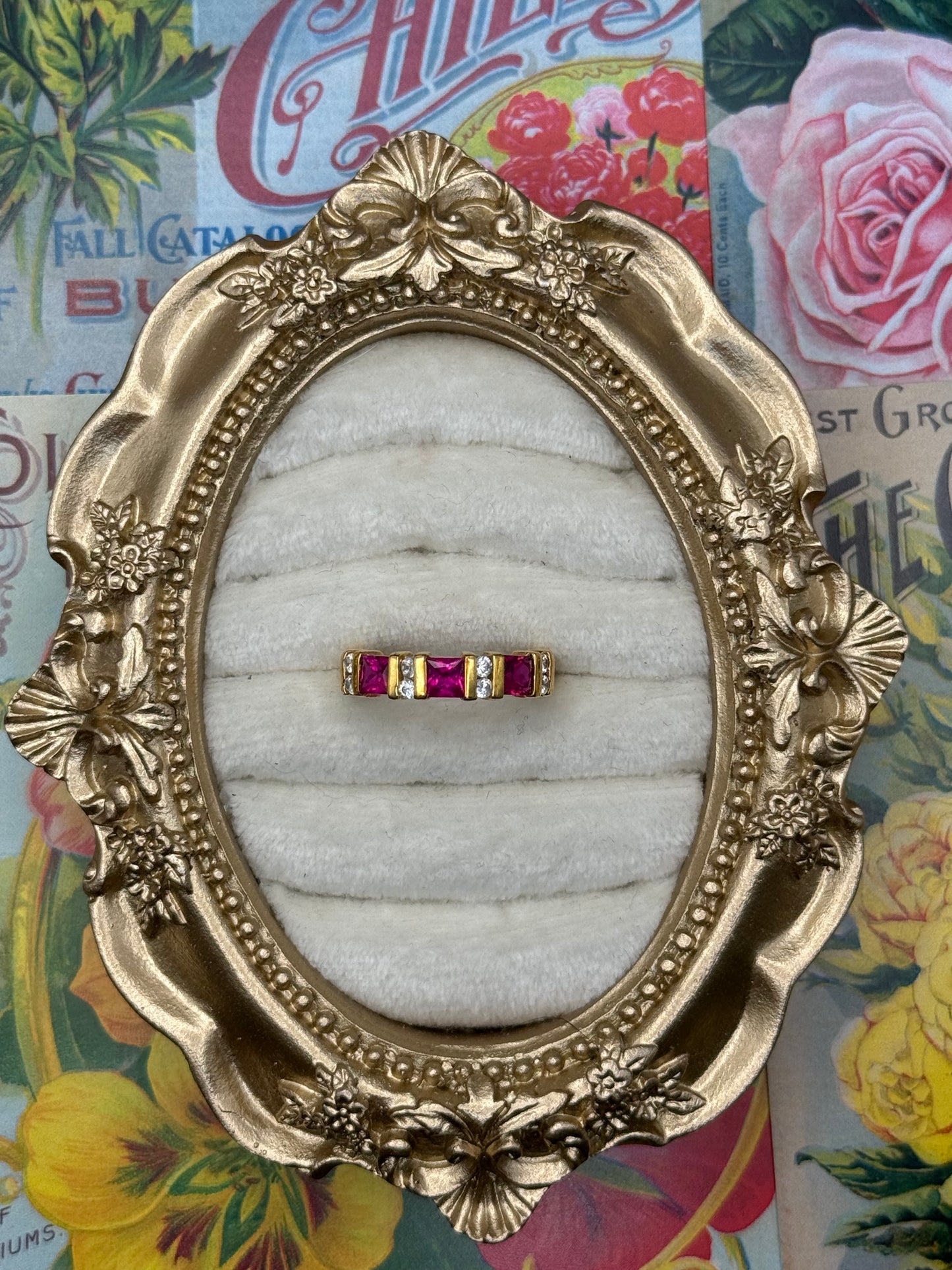 Vintage Gold Tone Stacker Ring Size 8