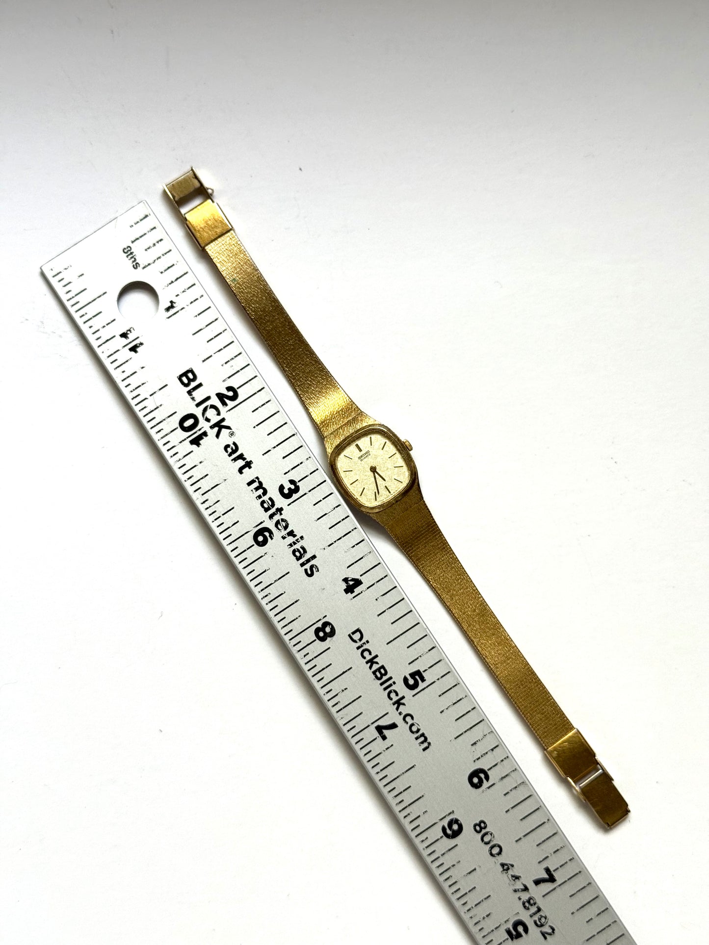 working gold tone square dial seiko watch