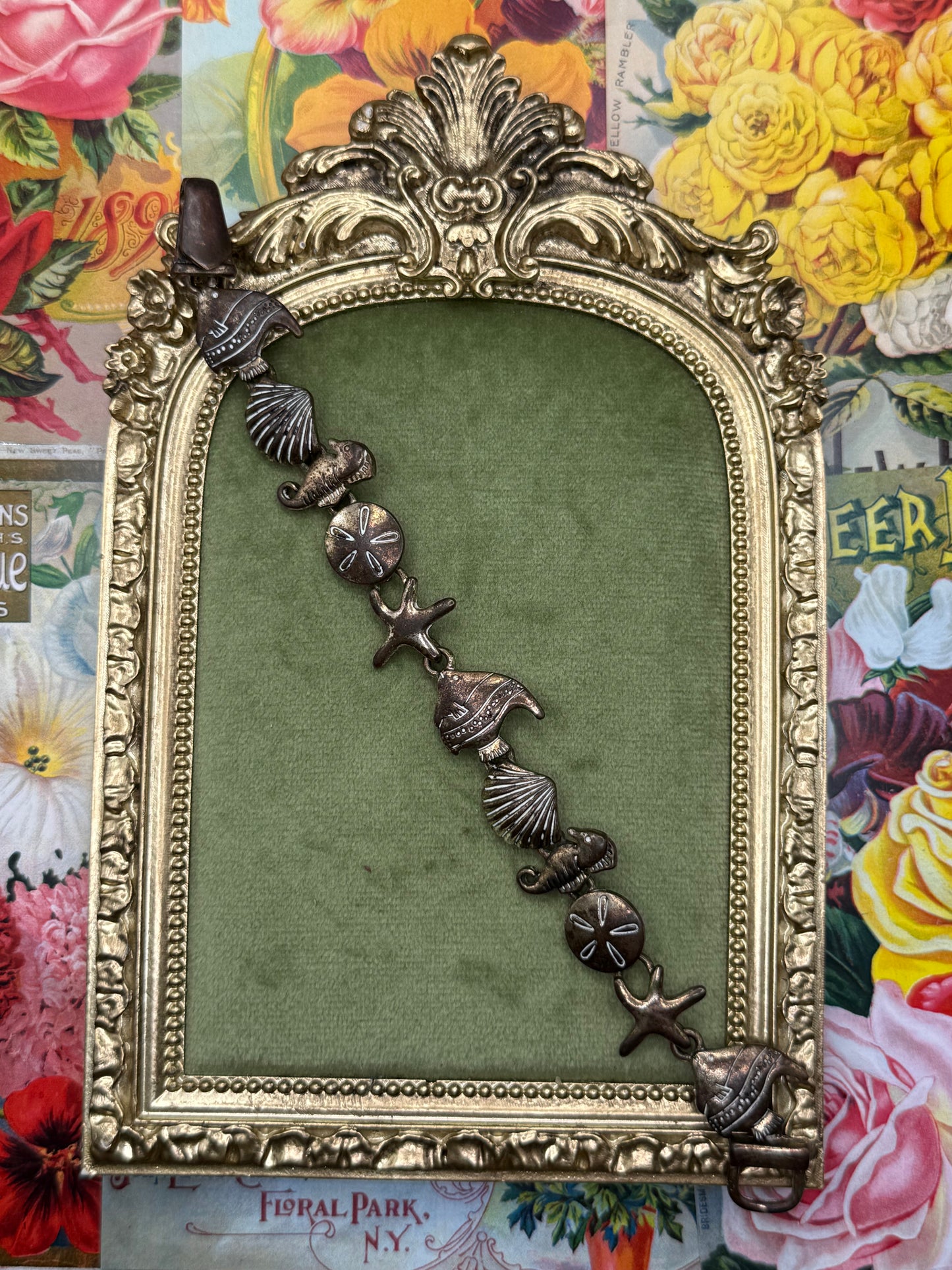 Vintage Rustic Toned Nautical Bracelet 6.75”