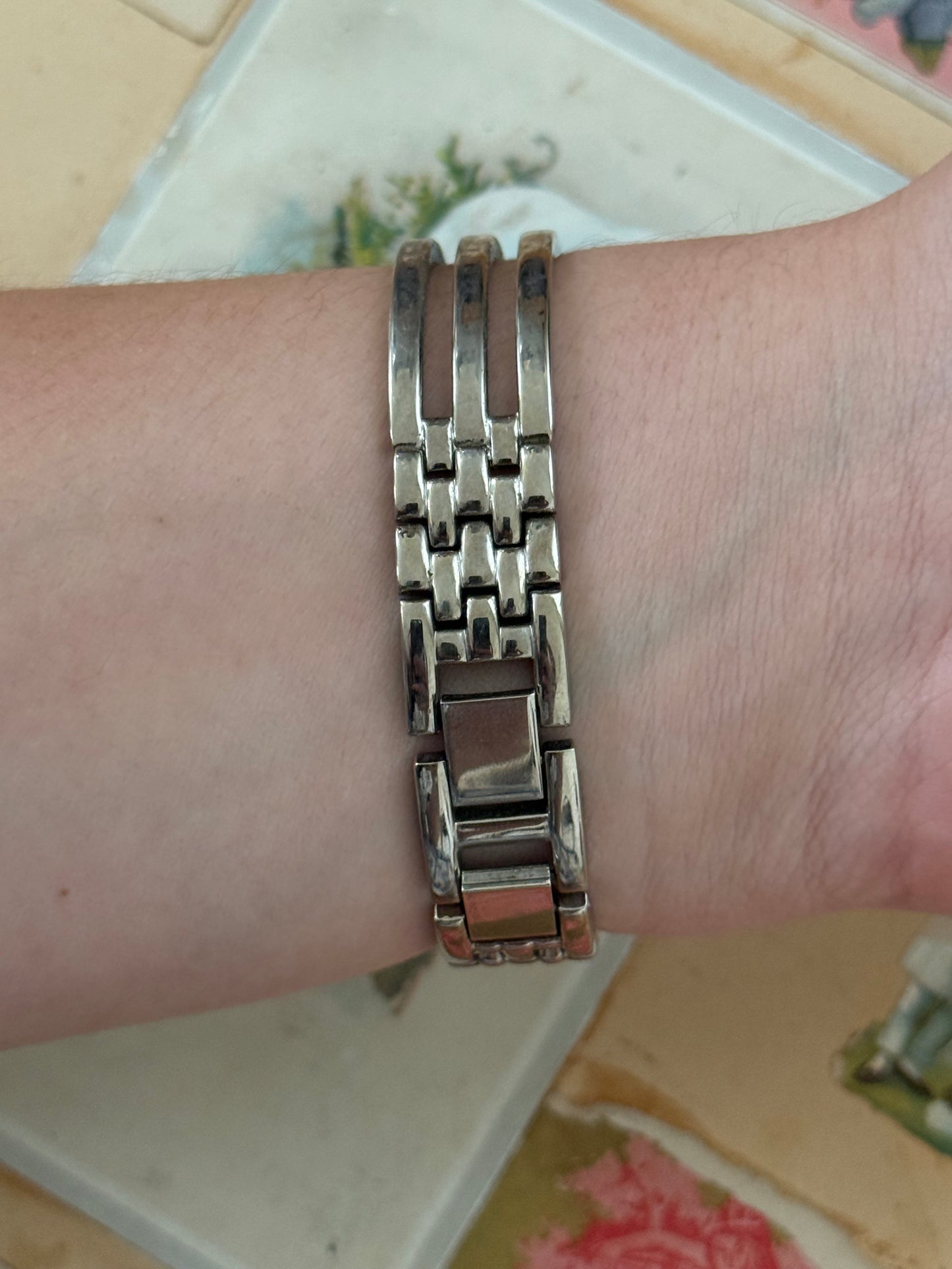 working silver tone tank watch