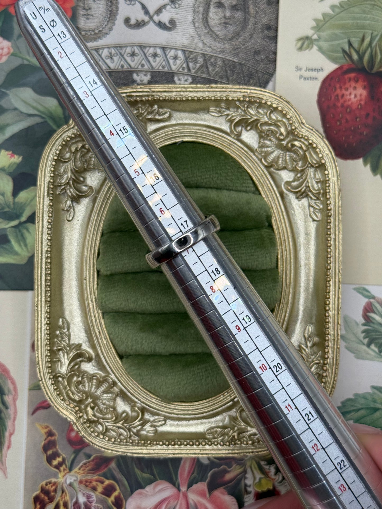 Vintage Silver Tone Abalone Old Stock Ring Size 7