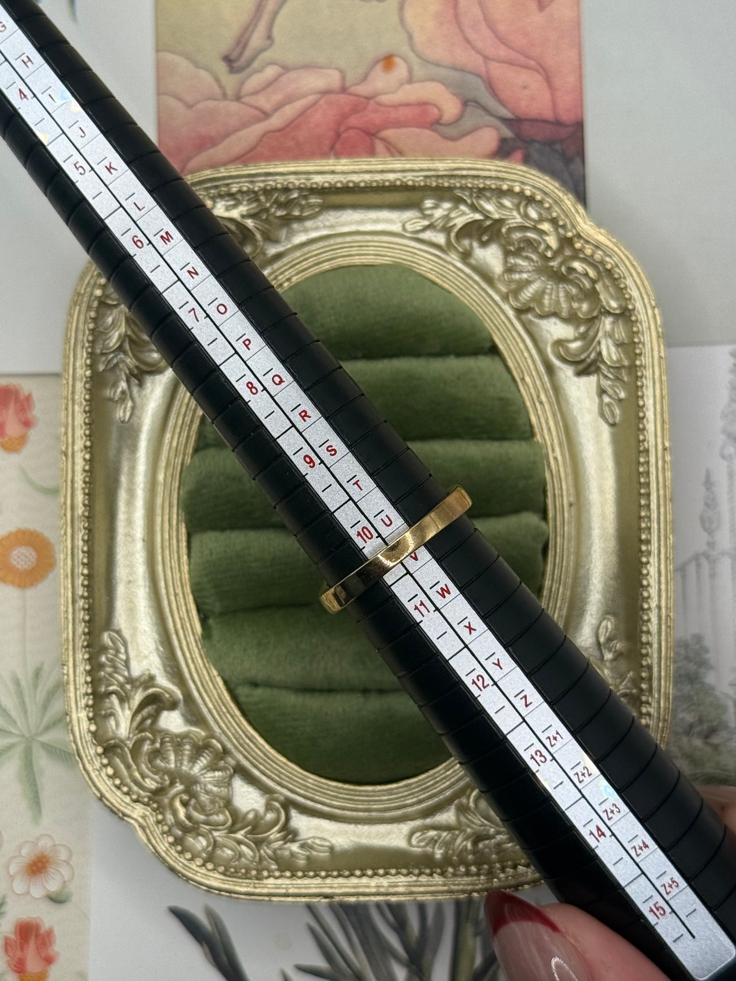 Vintage Gold Tone New Old Stock Gemstone Ring Size 10.25