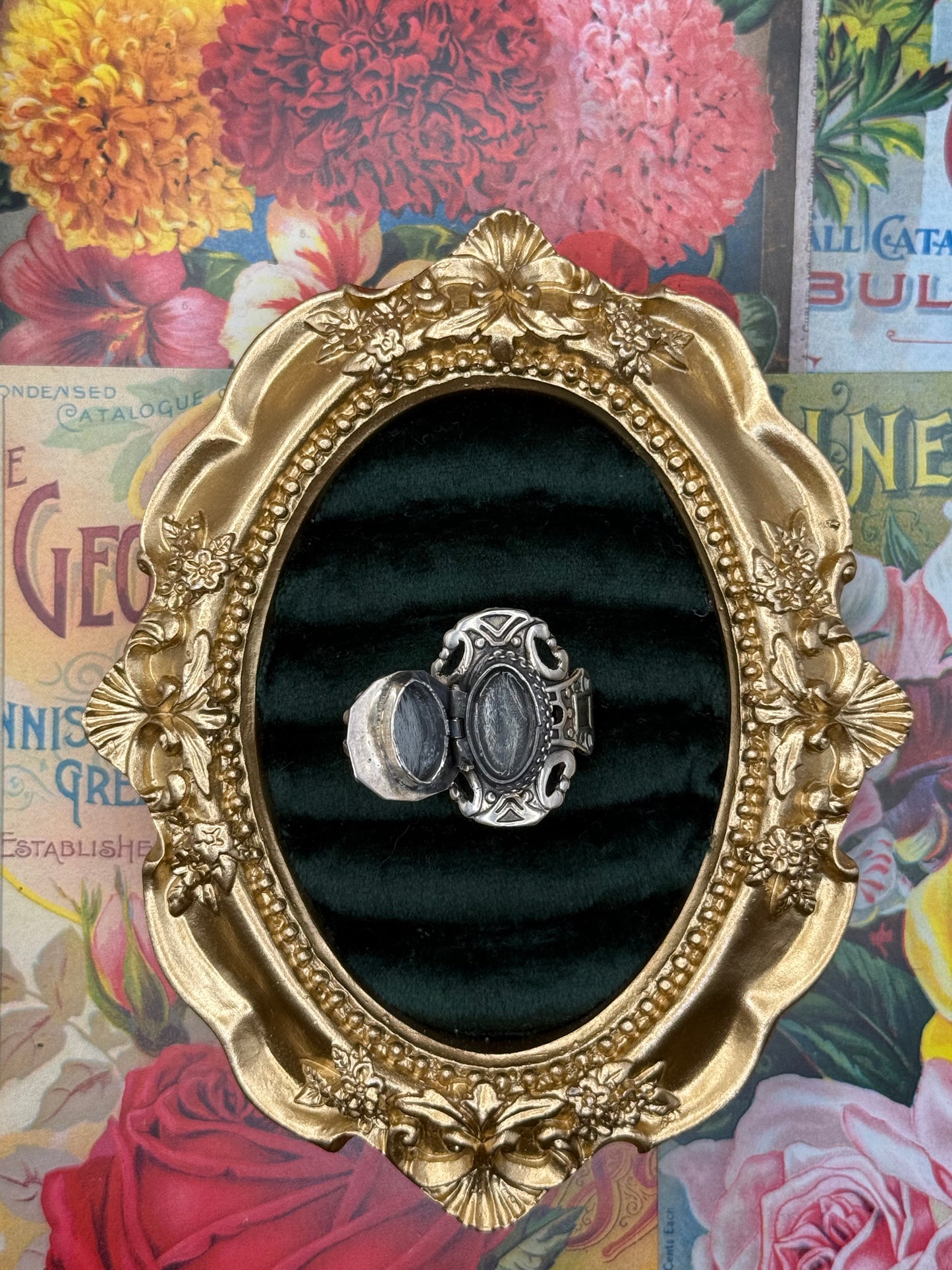 Vintage Sterling Silver Taxco Tall Sun Poison Ring Size 10