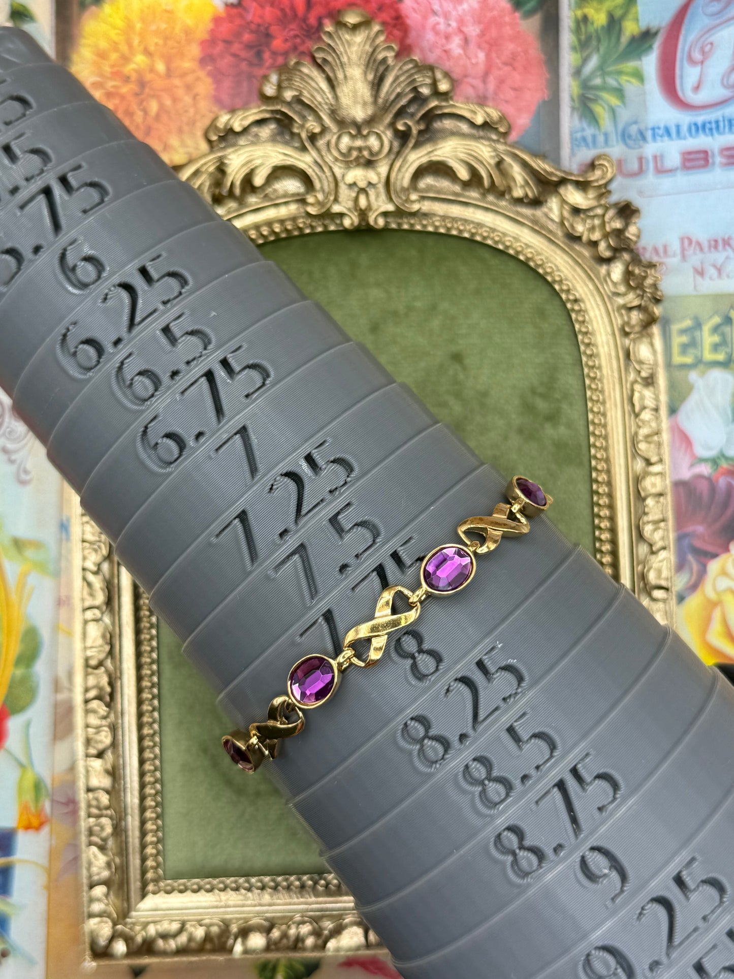 Vintage Gold Tone Avon Tennis Bracelet 7.75”