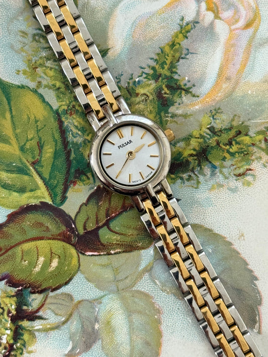 working two tone pulsar by seiko watch