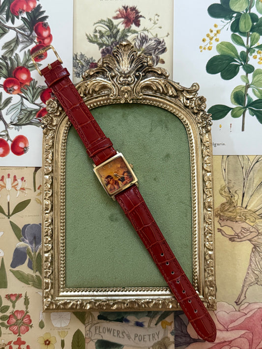 Working Vintage Gold Tone Cherub Watch