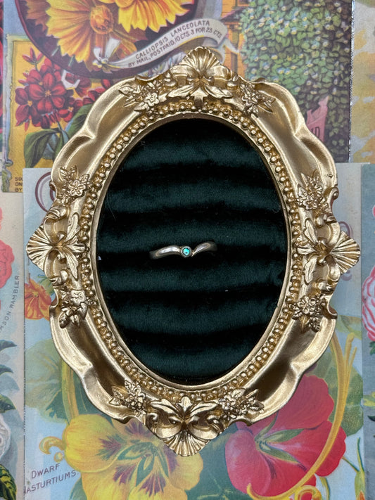 Sterling Silver Dainty Abalone Ring Size 7.75