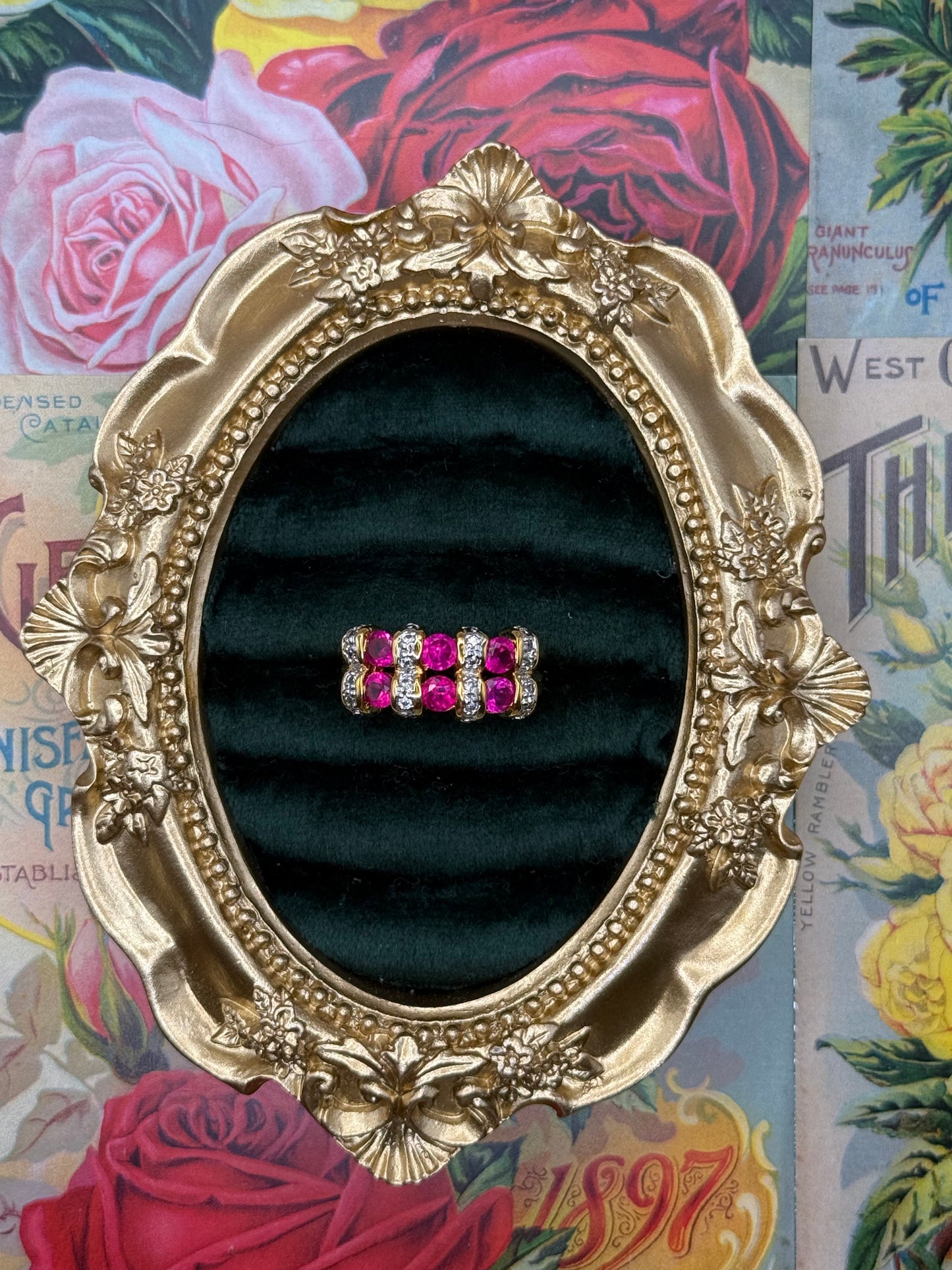 Vintage Gold Tone Old Stock Ring Size 10