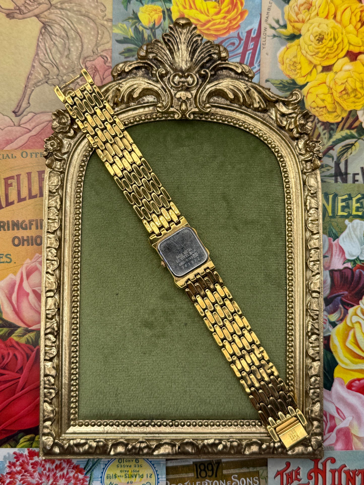 Working Vintage Gold Tone Seiko Half Moon Watch