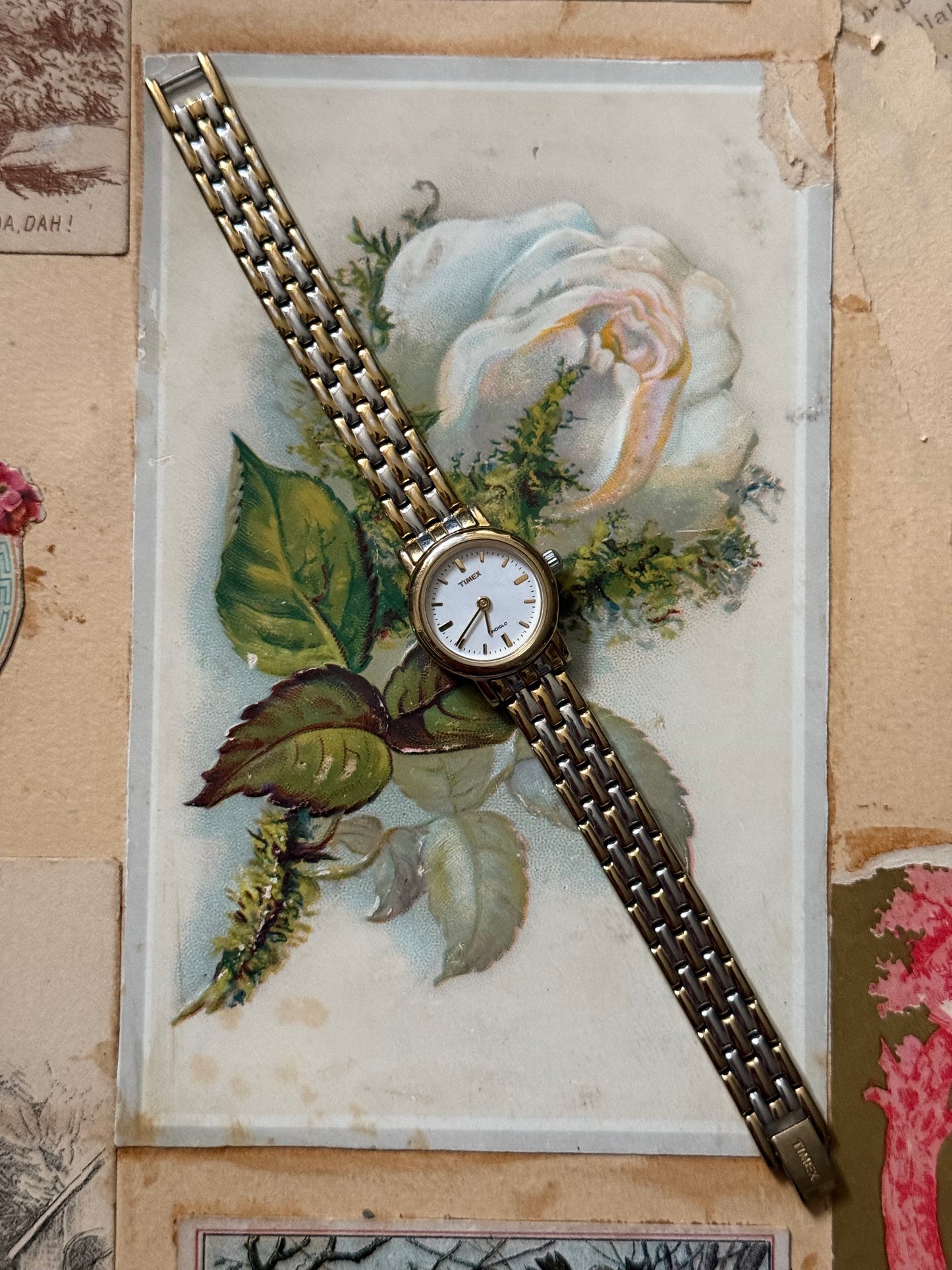 untested two tone dainty watch