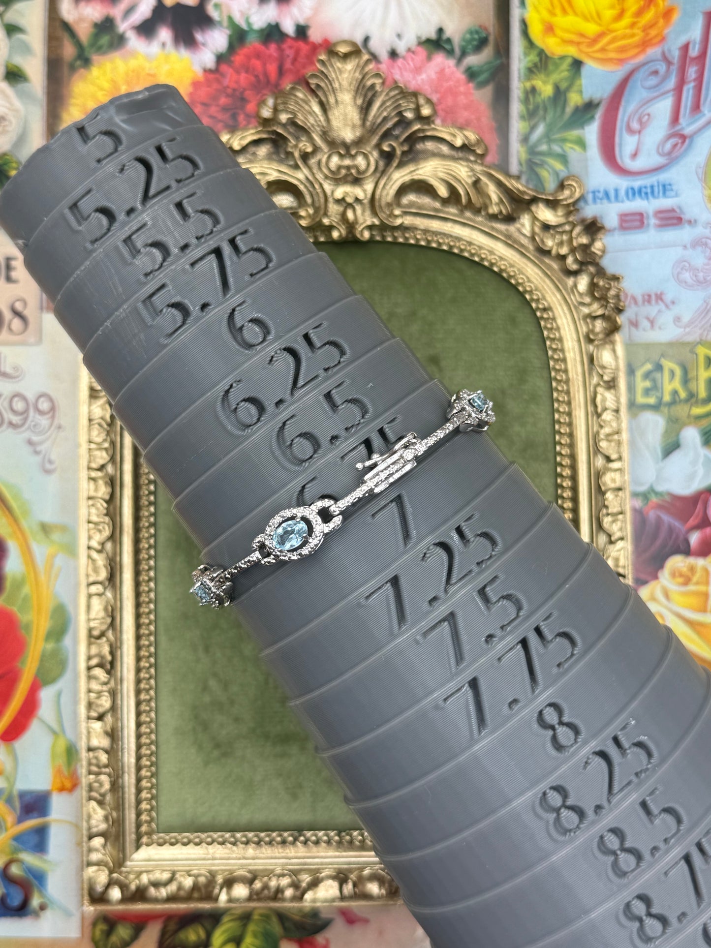 Vintage Silver Tone Tennis Bracelet 6.75”