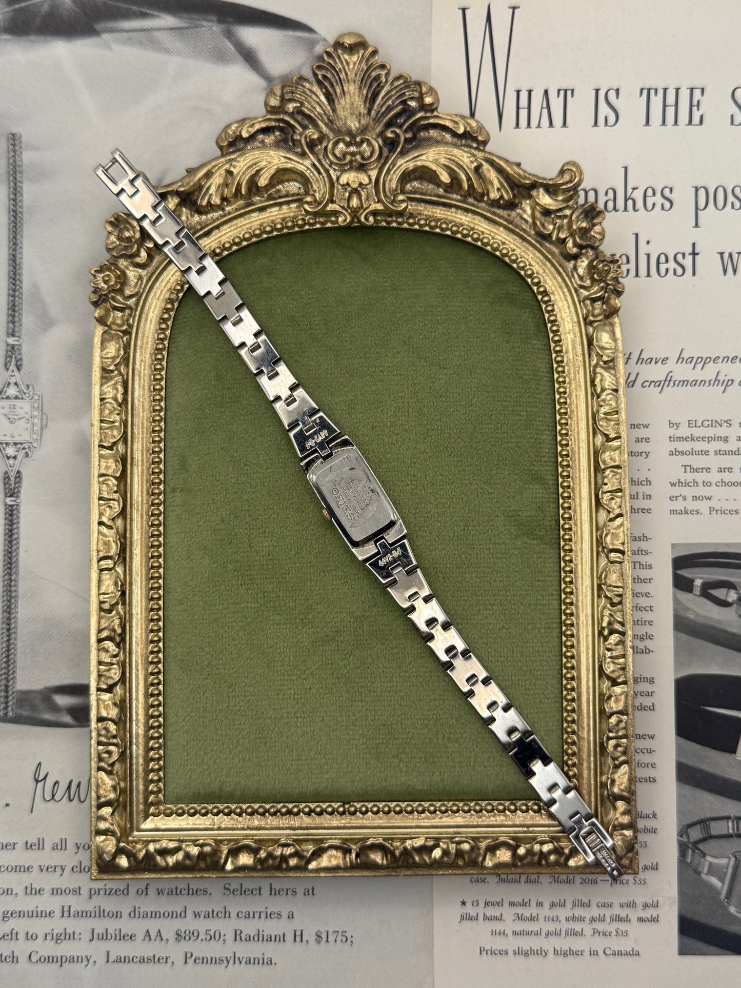 Working Vintage Two Tone Black Dial Seiko Watch