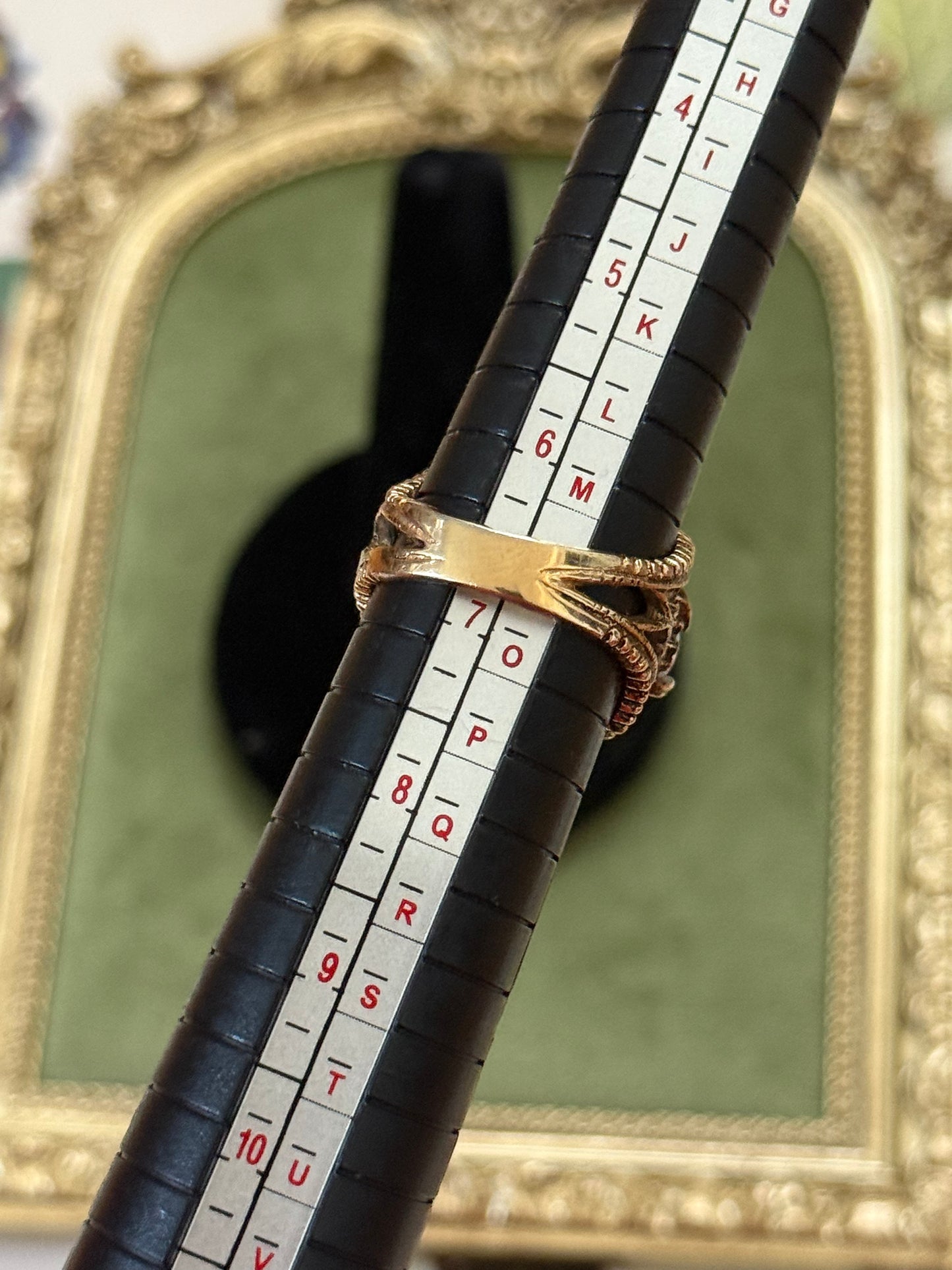 Vintage Gold Tone Opal Style Ring Size 6.75