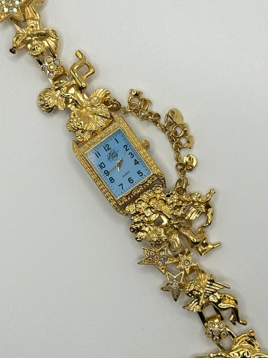 working gold tone kirks folly secret of the seven angels watch