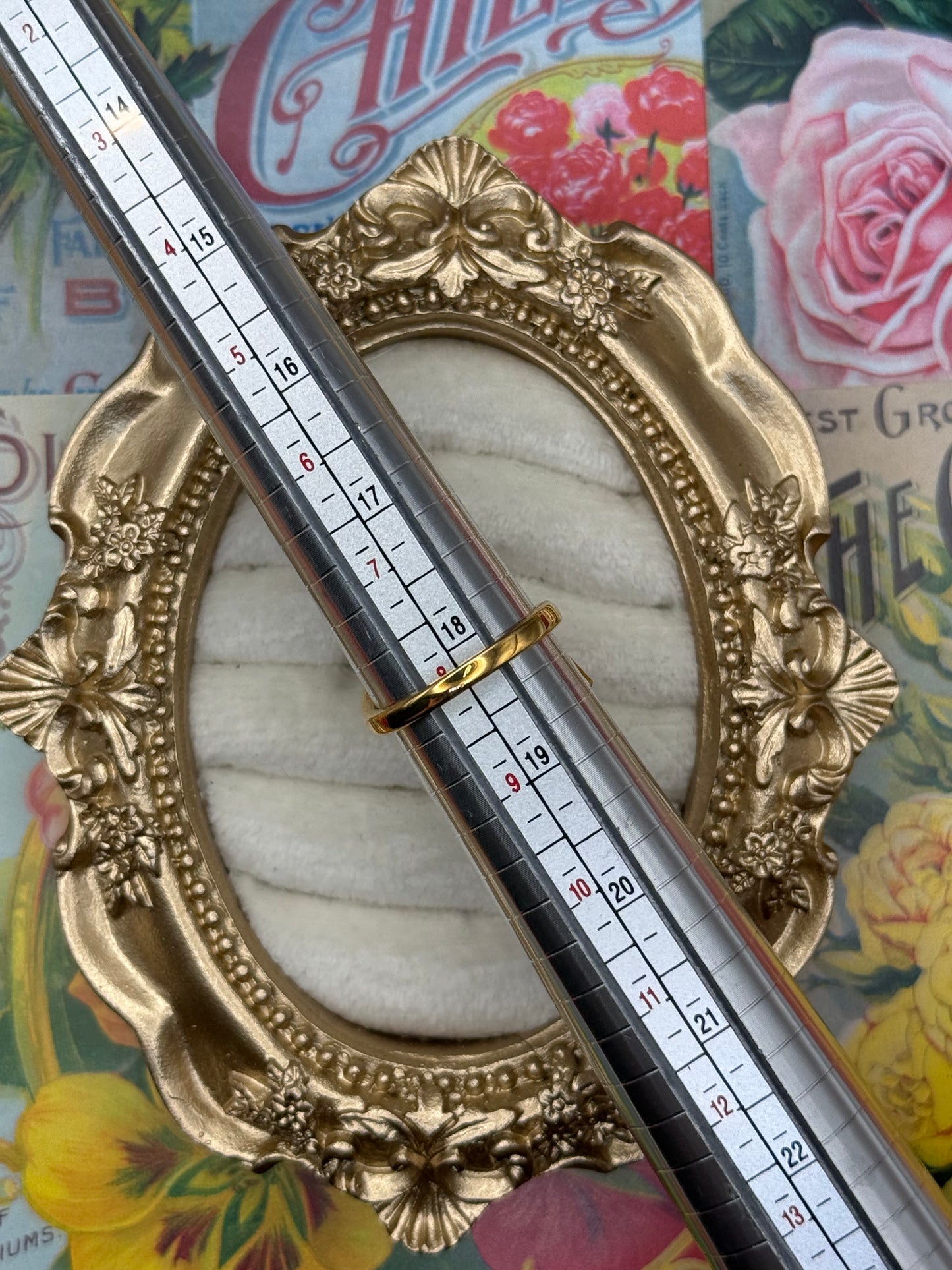 Vintage Gold Tone Pearl Ring Size 7