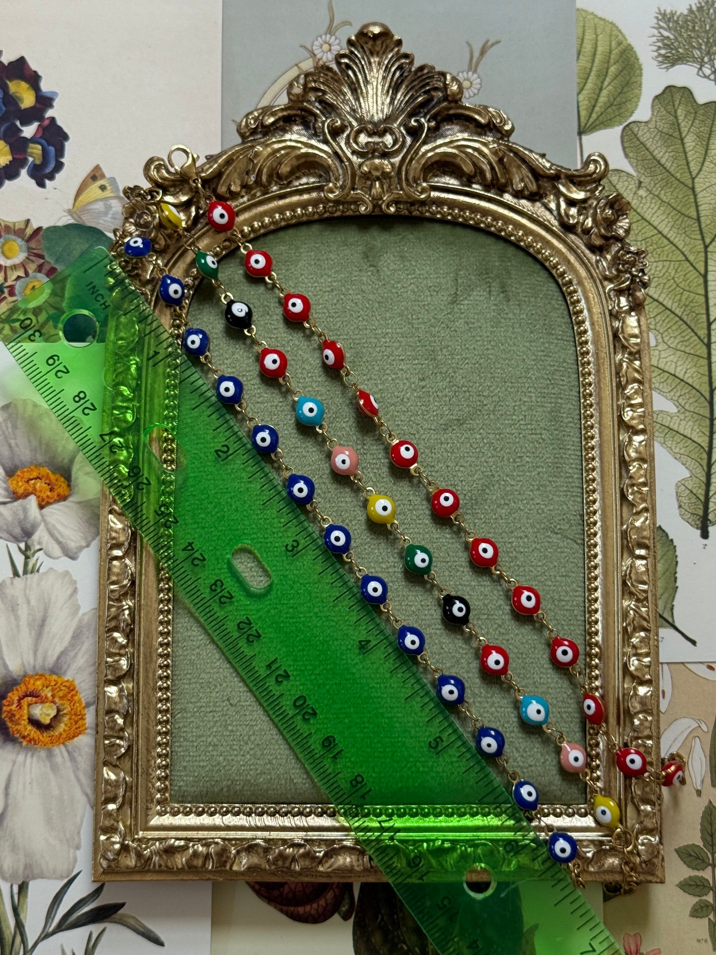 Vintage Gold Tone Evil Eye Bracelet