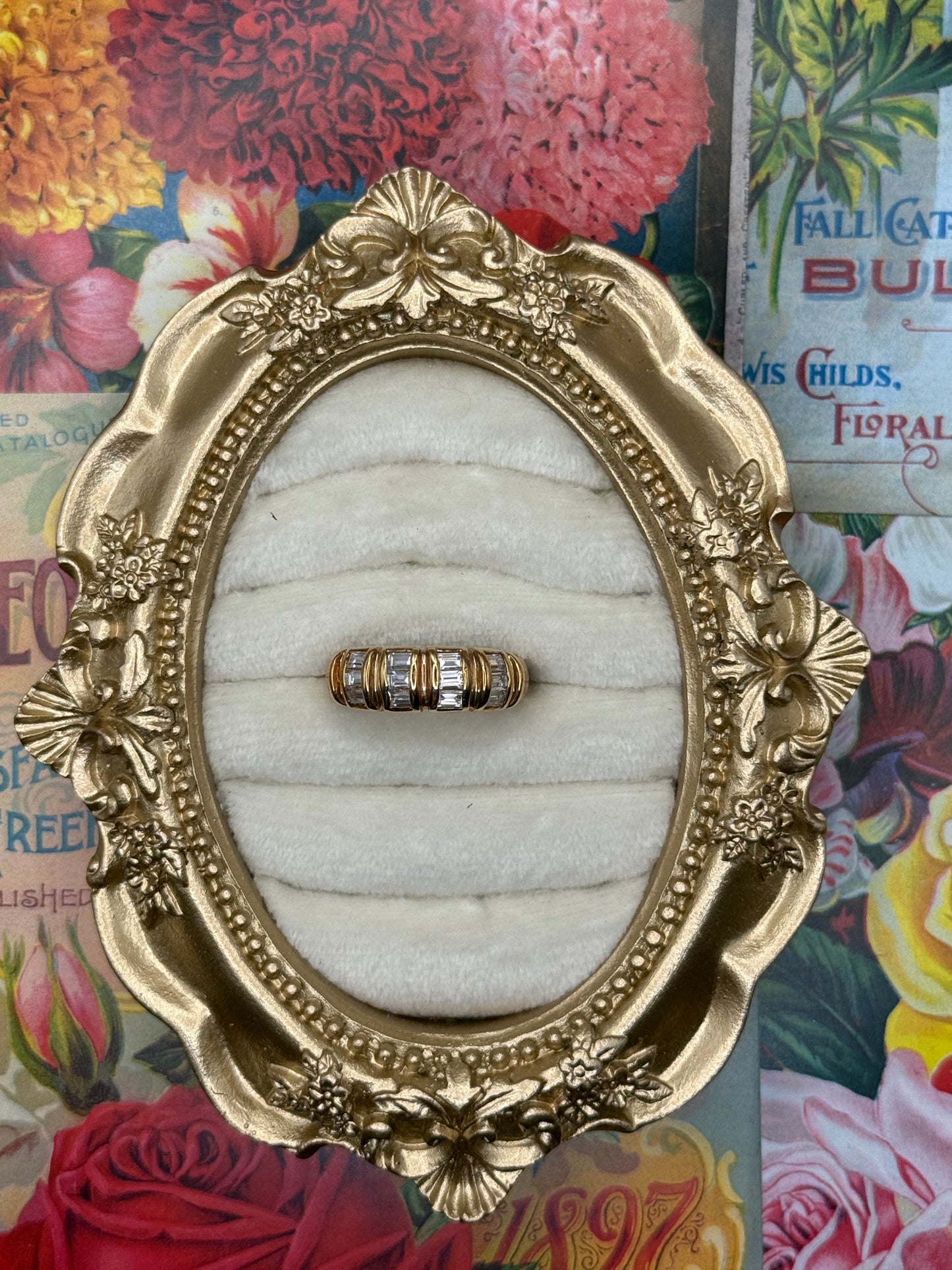 Vintage Gold Tone Stacker Ring Size 8
