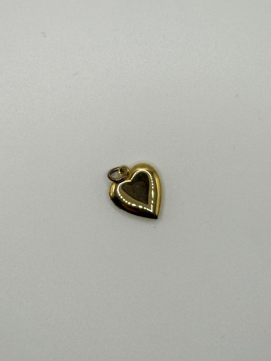 gold tone micro heart locket pendant